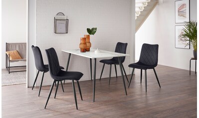 Leonique Essgruppe »Dino+Belo«, (5 tlg.), Tisch 140 cm breit, 4 Stühle mit Bezug in... kaufen
