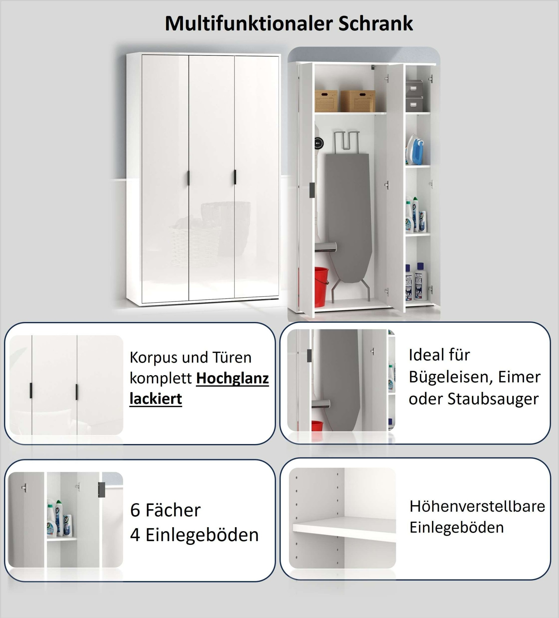 INOSIGN Mehrzweckschrank »Stauraumschrank , Breite 107 cm , Höhe 178 cm« 1 Stk. tlg.