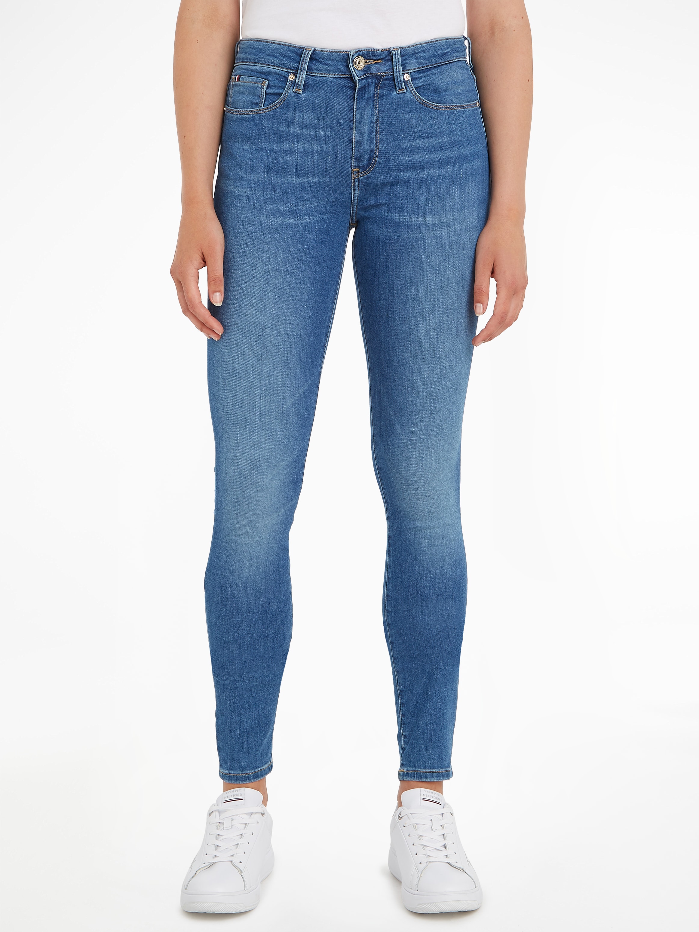 Tommy Hilfiger Skinny-fit-Jeans »TH FLEX COMO SKINNY RW A IZZY«, (TH FLEX COMO SKINNY RW), mit Tommy Hilfiger Logo-Badge