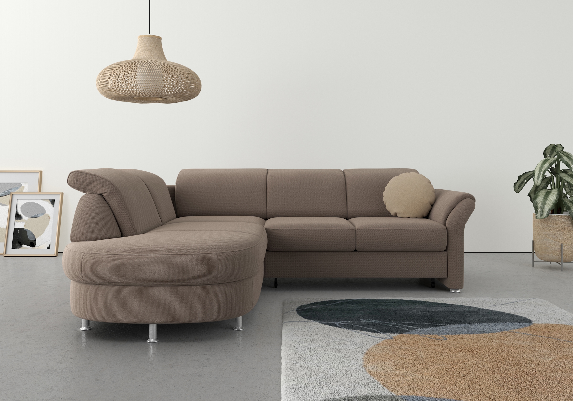 sit&more Ecksofa »Apulia L-Form«, wahlweise Bettfunktion, Bettkasten und Kopf- und Armteilverstellung