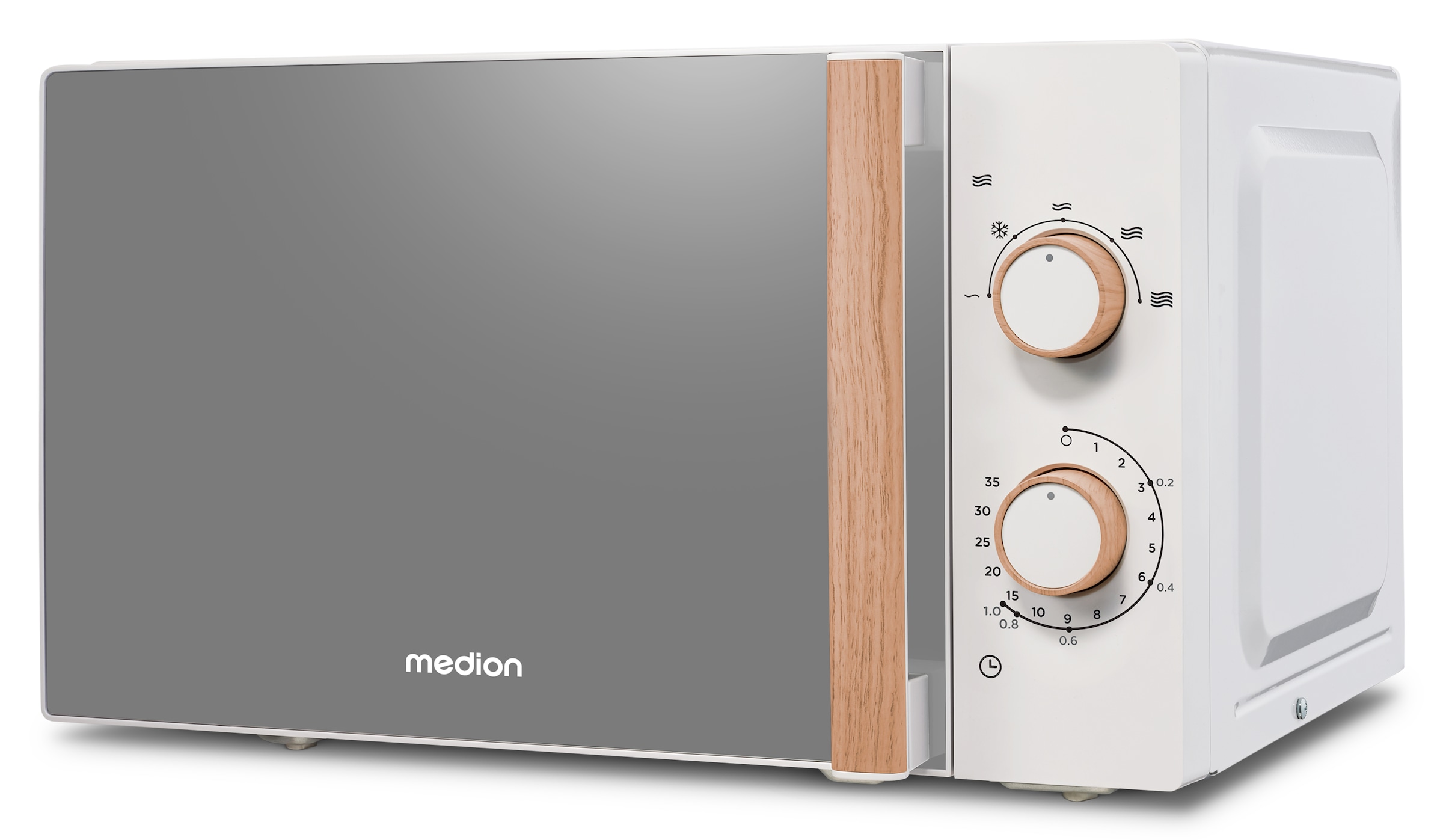 Medion® Mikrowelle »MD 10596, Timerfunktion, 20 L Kapazität, Auftaufunktion«, Mikrowelle, 700 W, Auftaufunktion, Holzoptik