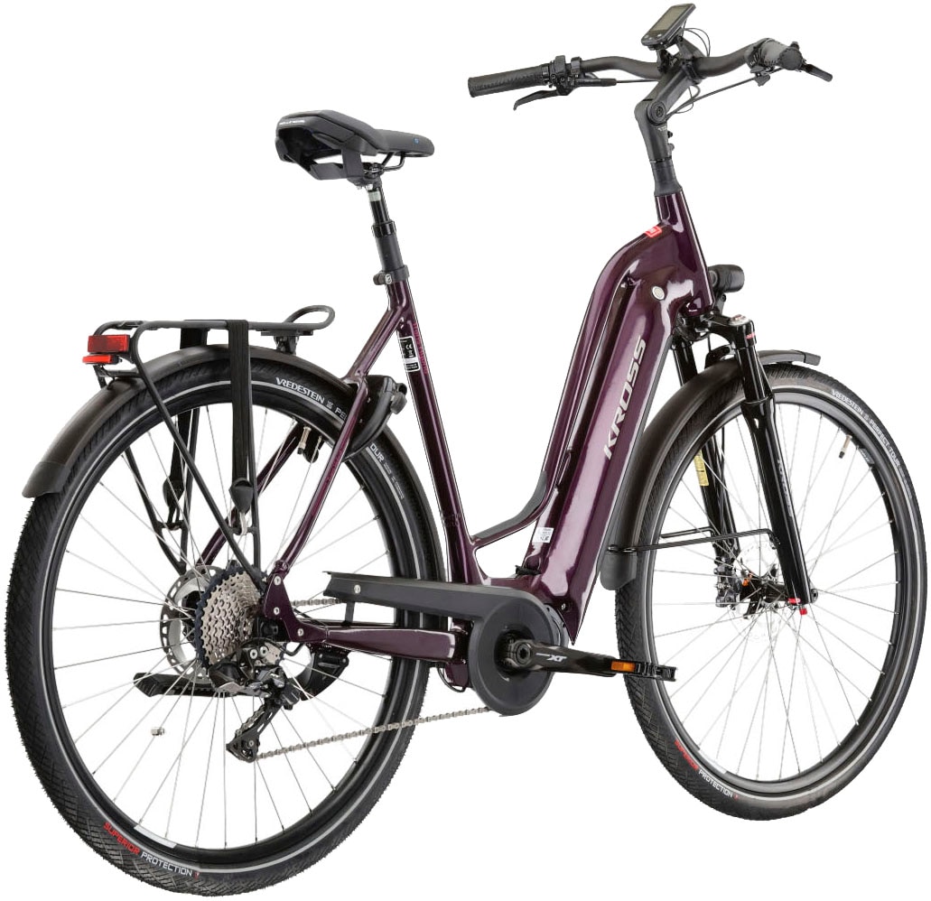 Kross E-Bike »E-Trekkingrad Trans Hybrid Prestige 630 28 Zoll lila«, 11 Gang, Shimano, DEORE XT DI2 M8050, Mittelmotor 250 W, Pedelec, Elektrofahrrad für Damen