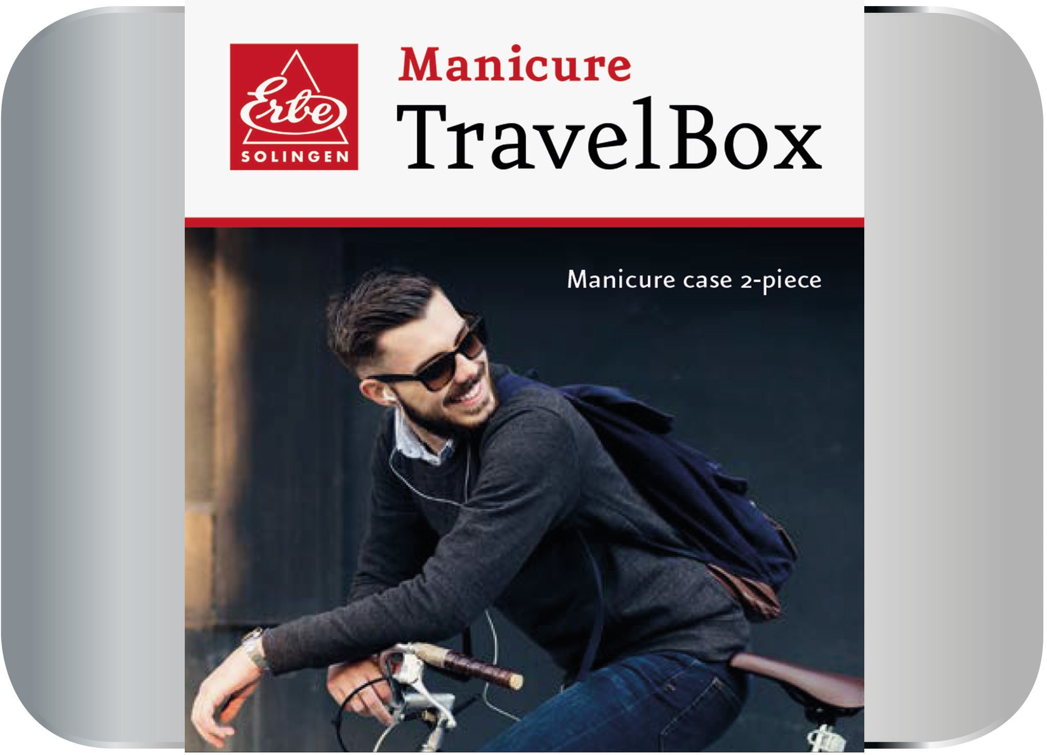 ERBE Maniküre-Etui »Travel«, (2 tlg.), Robuste Metallbox für stilvolle, gepflegte Nägel unterwegs.