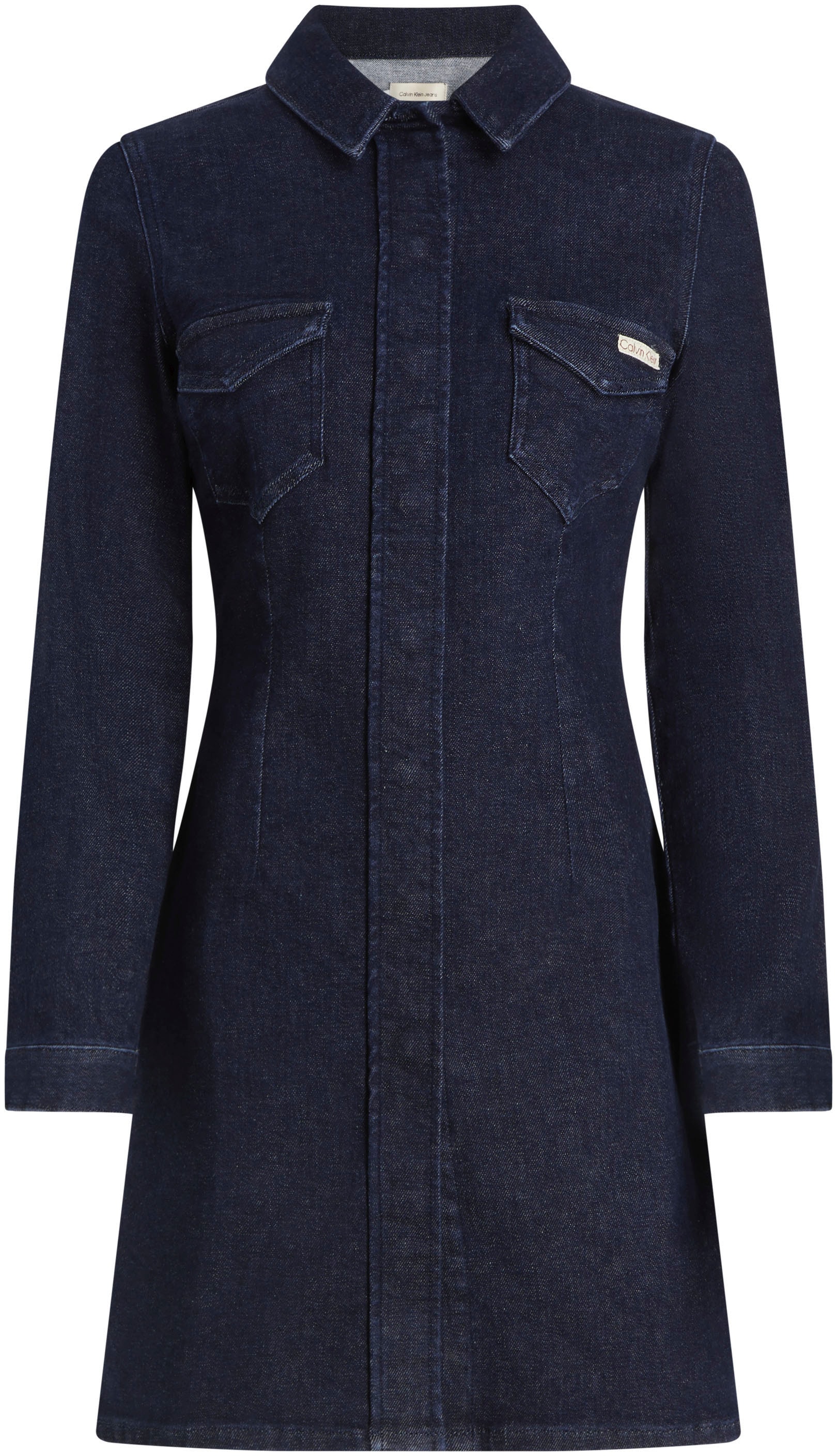 Calvin Klein Jeans Jeanskleid »DARTED LEAN SHIRT DENIM DRESS«, mit Logostickerei