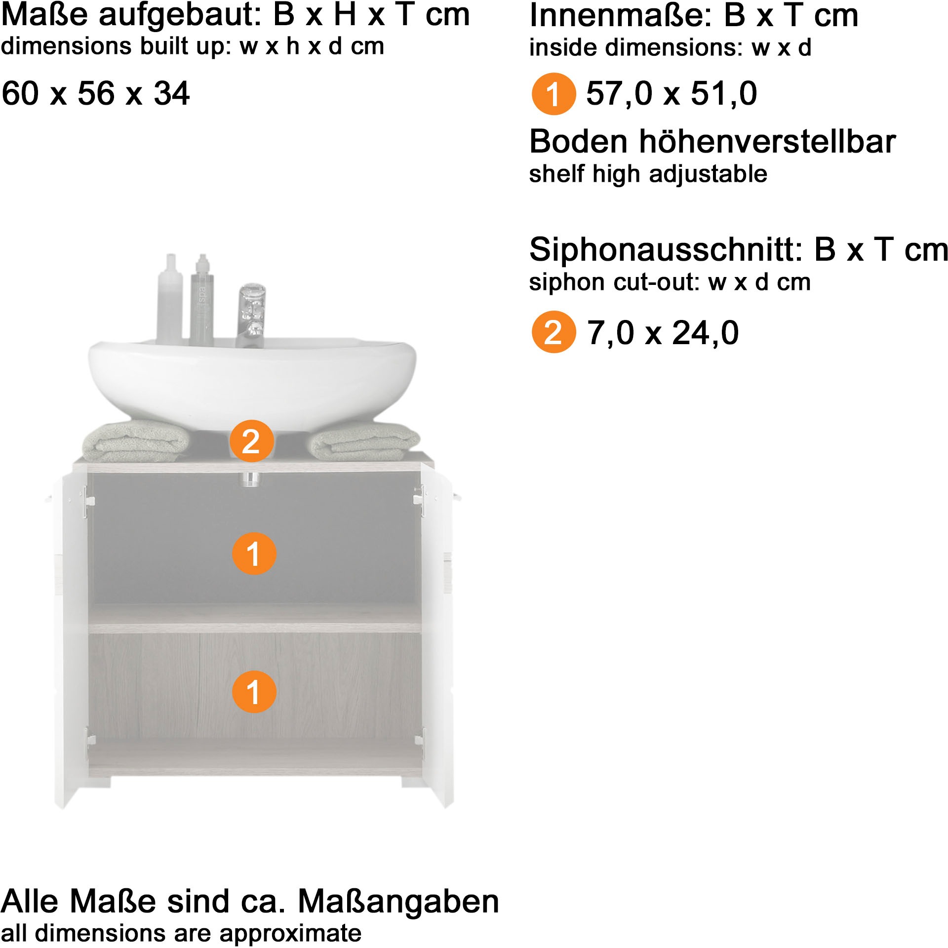 welltime Badmöbel-Set »Toulon«, (4 St.), Sparset, 4-tlg. +  Waschbeckenunterschrank, B/H/T: ca. 110 / 182 / 34cm bequem kaufen | Badmöbel-Sets