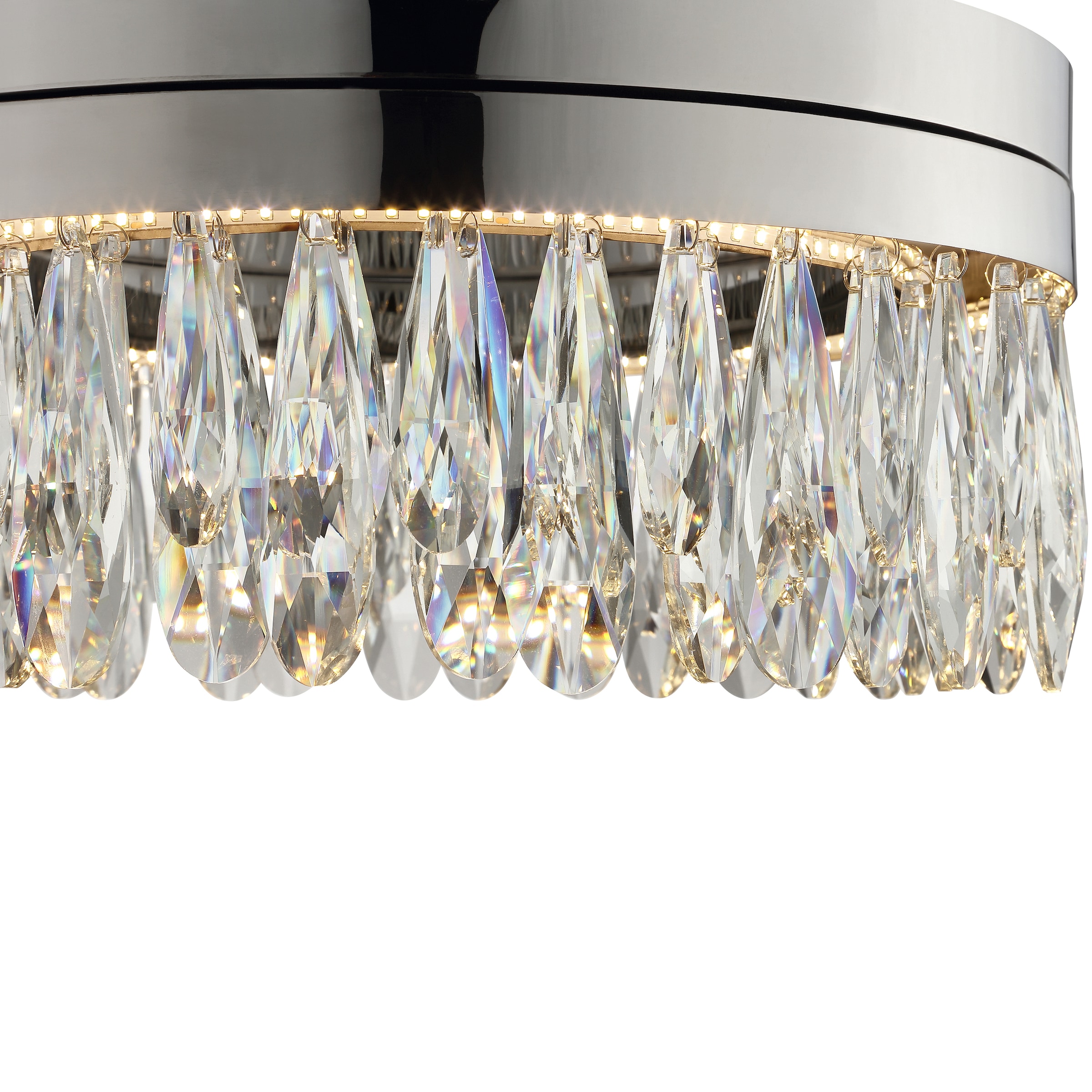 lumiCouture LED Deckenleuchte »Celestia« LED-Modul 1 Stk. Warmweiß Ø 40 cm, 3300 lm, 2700 K, K9- Kristalle, Memoryfunktion