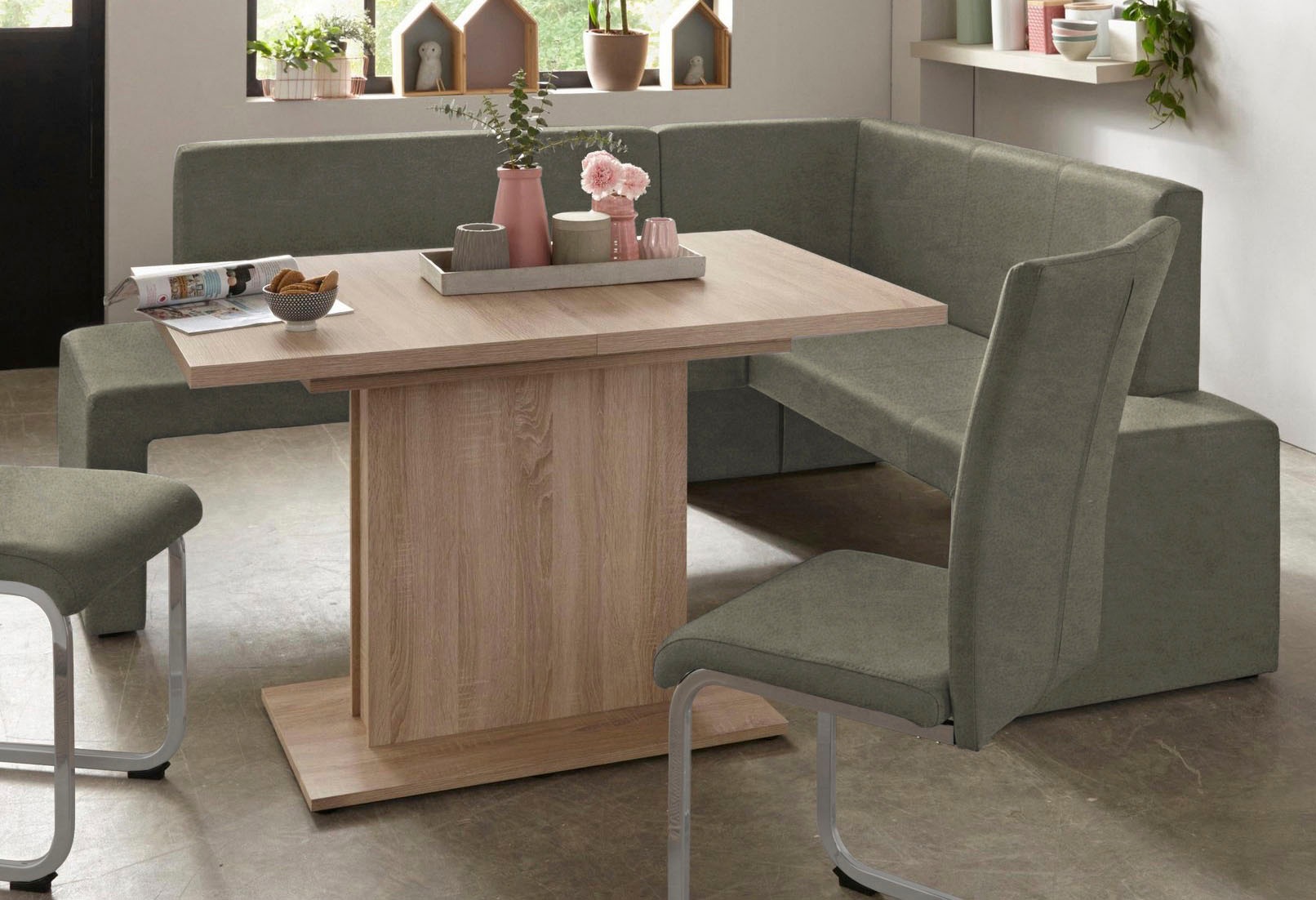 Home affaire Freischwinger »Alex«, (Set), 2 St., Microfaser 2, Stuhl belastbar bis 120 Kg, Gestell im Chrom-Look