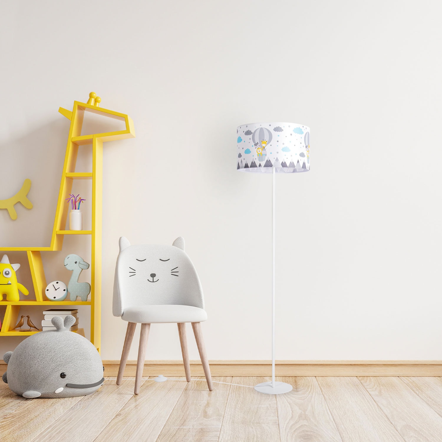 Paco Home Stehlampe »Cosmo 343«, mit 1 Jahren Garantie Kinderzimmer kaufen Kinderlampe online 3 Tiere Heißluftballon flammig-flammig, E27 | Lampe Babyzimmer XXL
