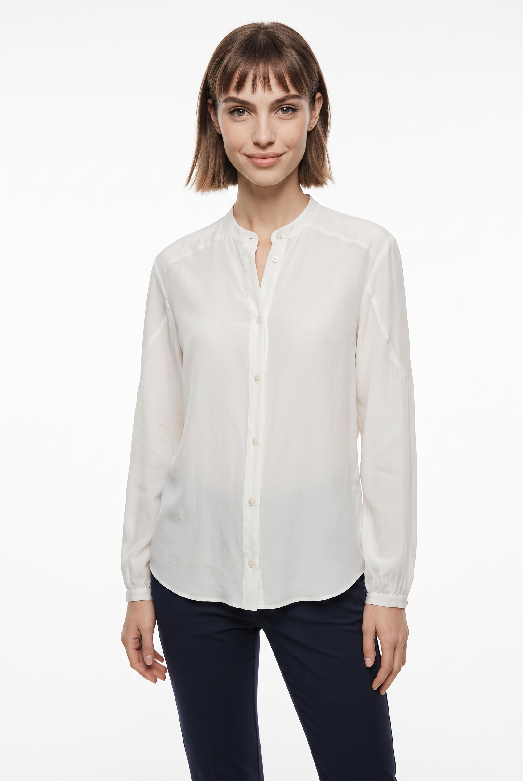 BOSS ORANGE Klassische Bluse »Berday Premium Damenmode« mit Ballonärmeln