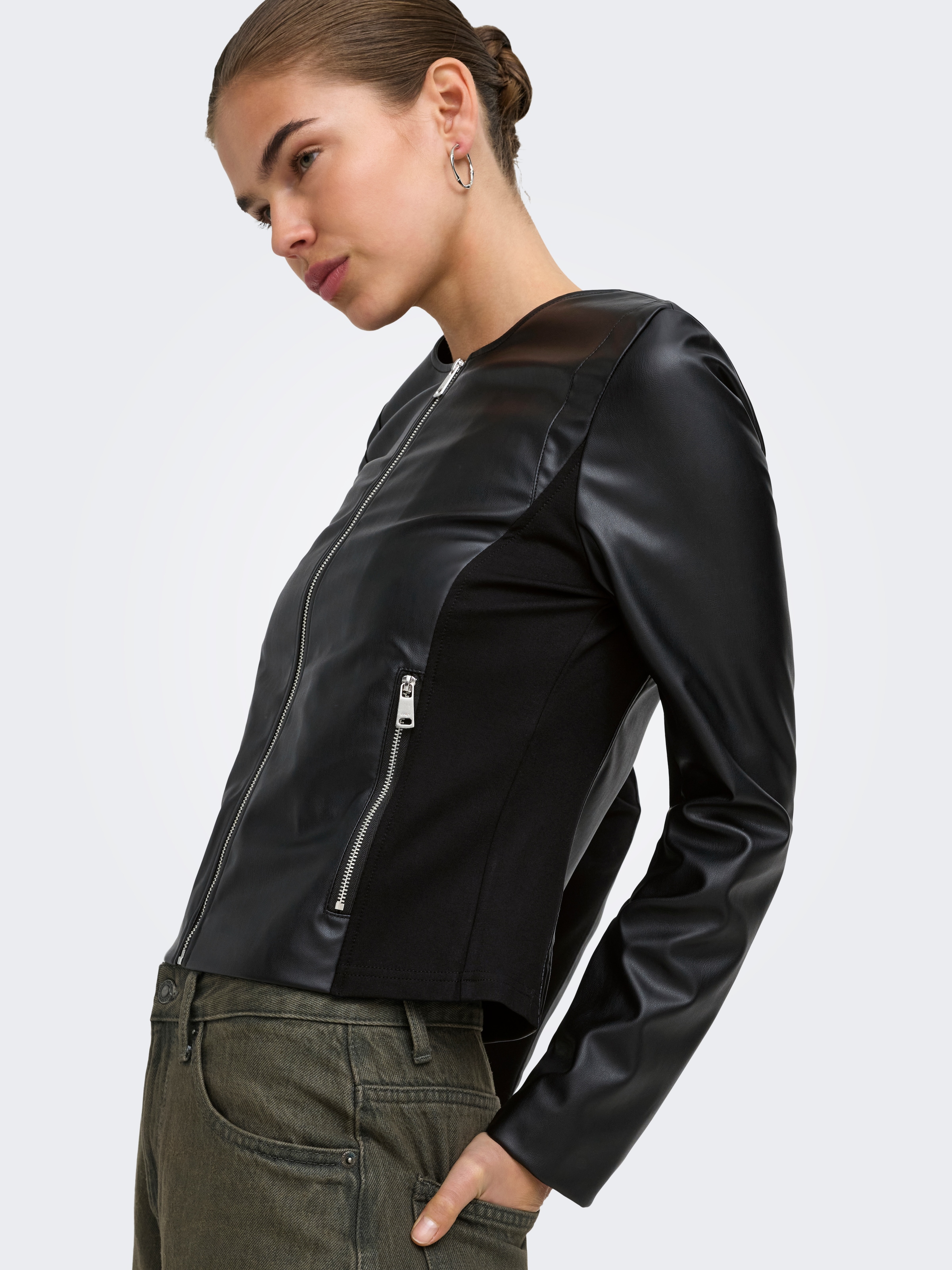 ONLY Lederimitatjacke »ONLBITTEN MIX FAUX LEATHER JACKET CC OTW« Lederimitat