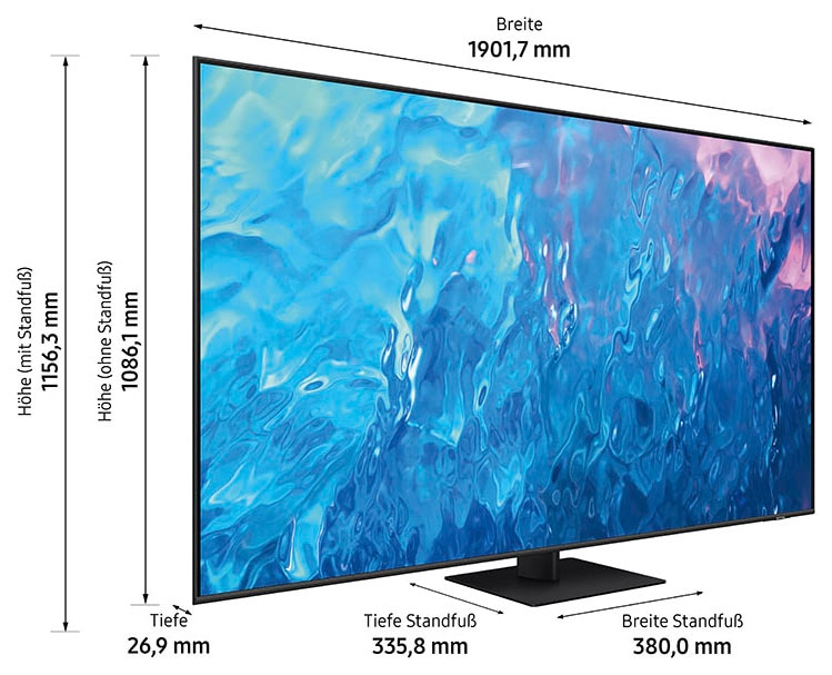 Samsung LED-Fernseher, 214 cm/85 ➥ Prozessor UNIVERSAL XXL Quantum Zoll, | HDR,Gaming Garantie Hub Smart-TV, Jahre 4K,Quantum 3