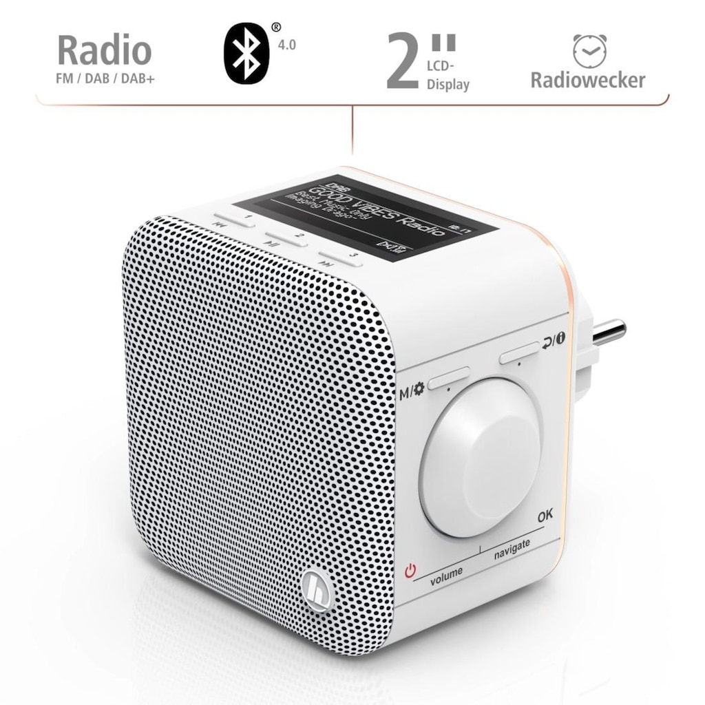 Hama Digitalradio (DAB+) »Steckdosenradio, DAB Radio f. Steckdose, Bluetooth/FM DR40BT-PlugIn«