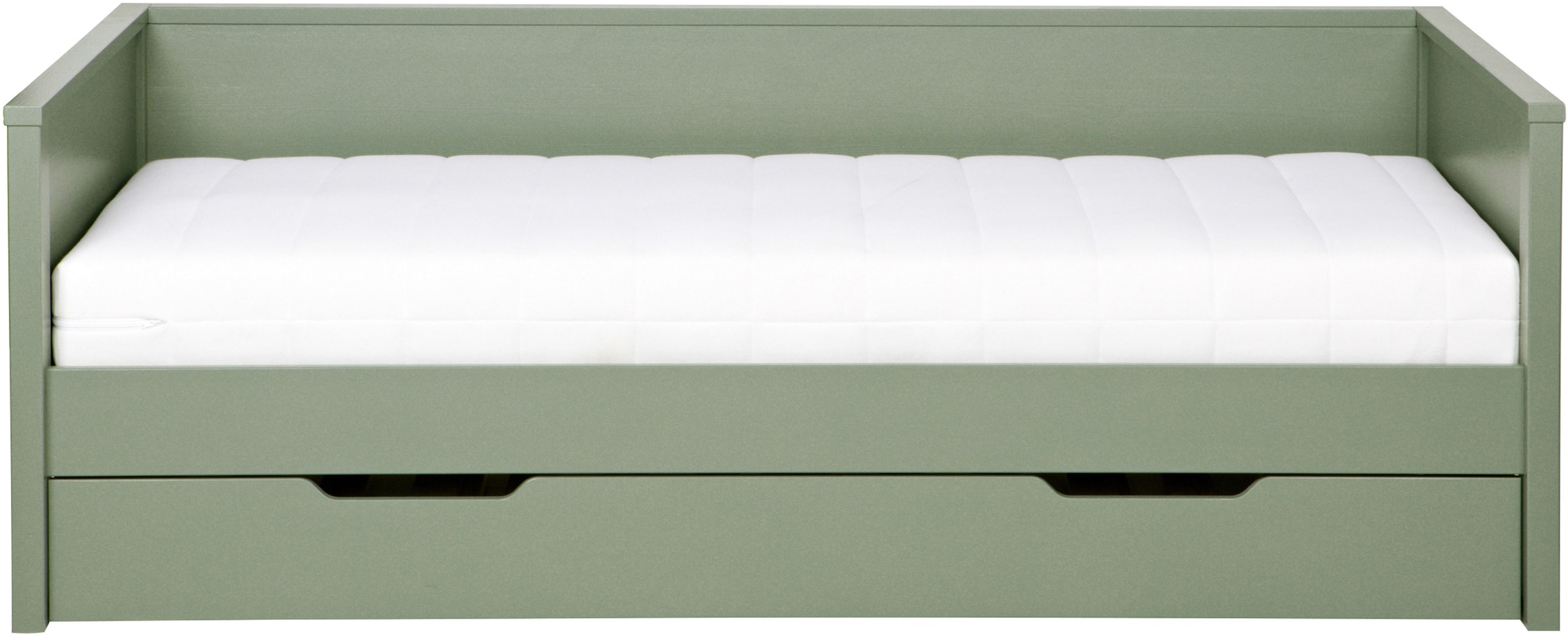WOOOD Bettgestell »Nikki FSC®-Kiefernholz gebürstet, H 73 x B 208 x D 100 cm« Matratzenmaß 90x200 cm, Schublade optional, mit akzentuierter Maserung
