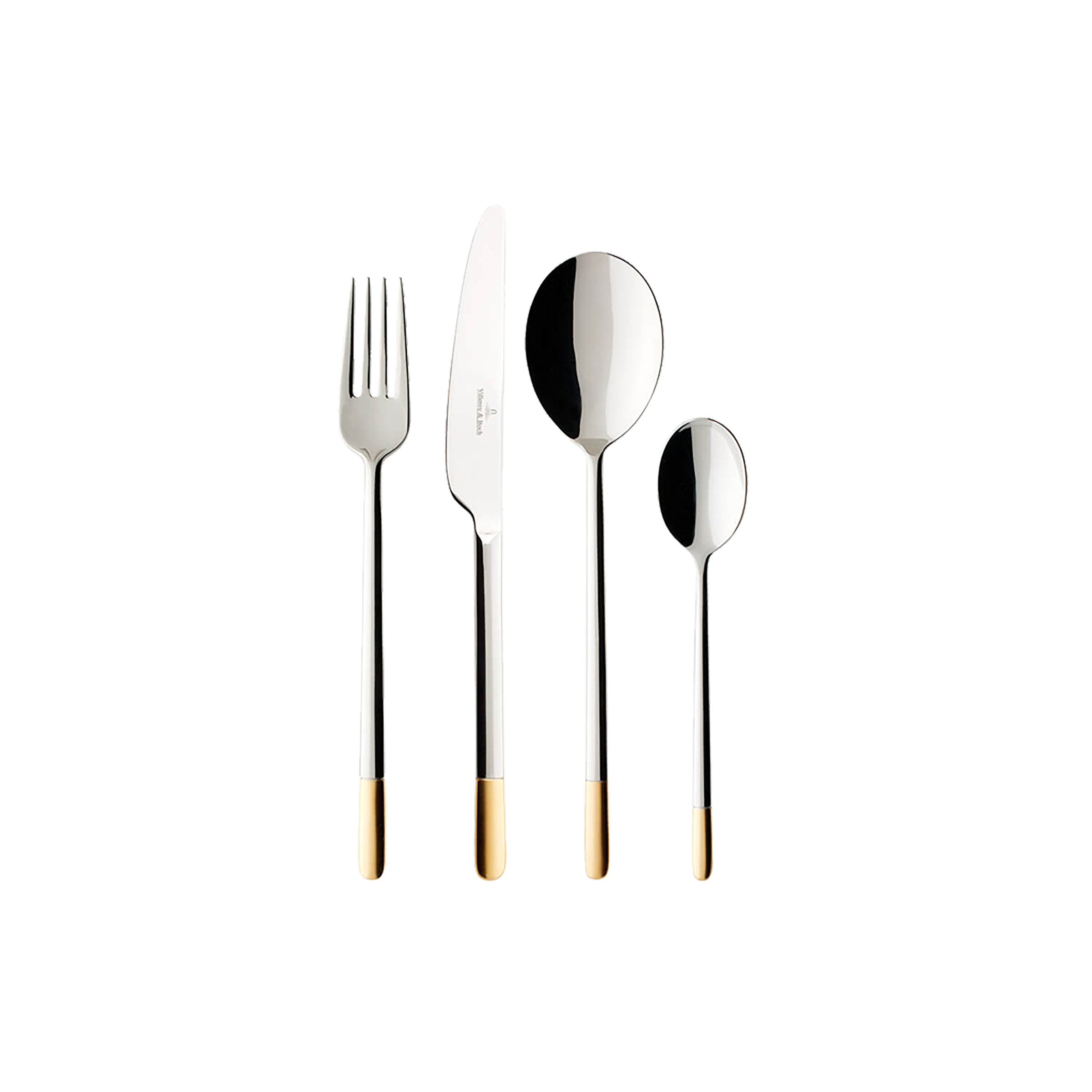 Villeroy & Boch Besteck-Set "Ella teilvergoldet Tafelbesteck" Gefertigt aus pflegeleichtem, rostfreiem Edelstahl