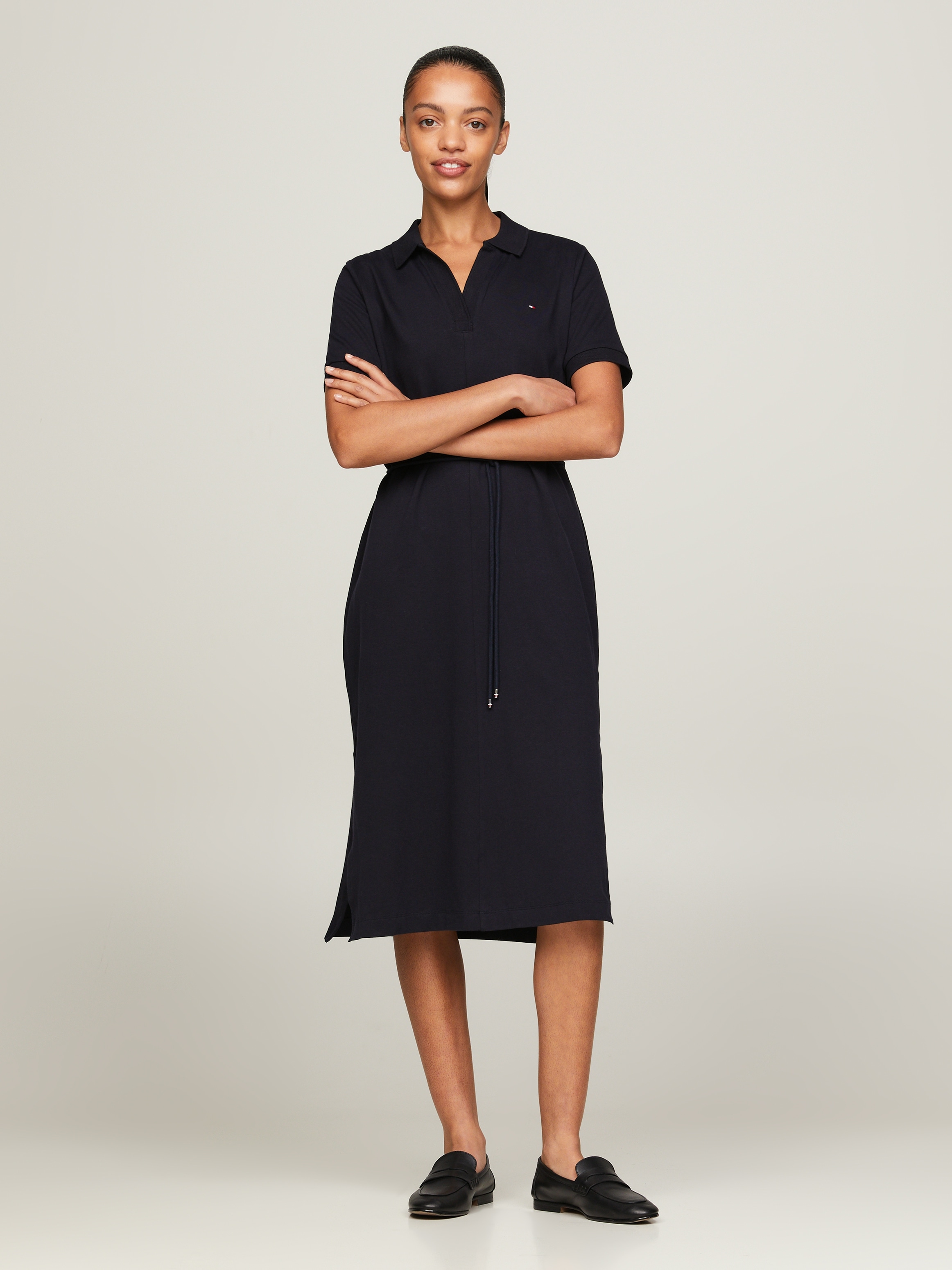 Tommy Hilfiger Polokleid »OPN PLKT LYLL POLO DRS WAIST DTL«, mit Seitenschlitzen
