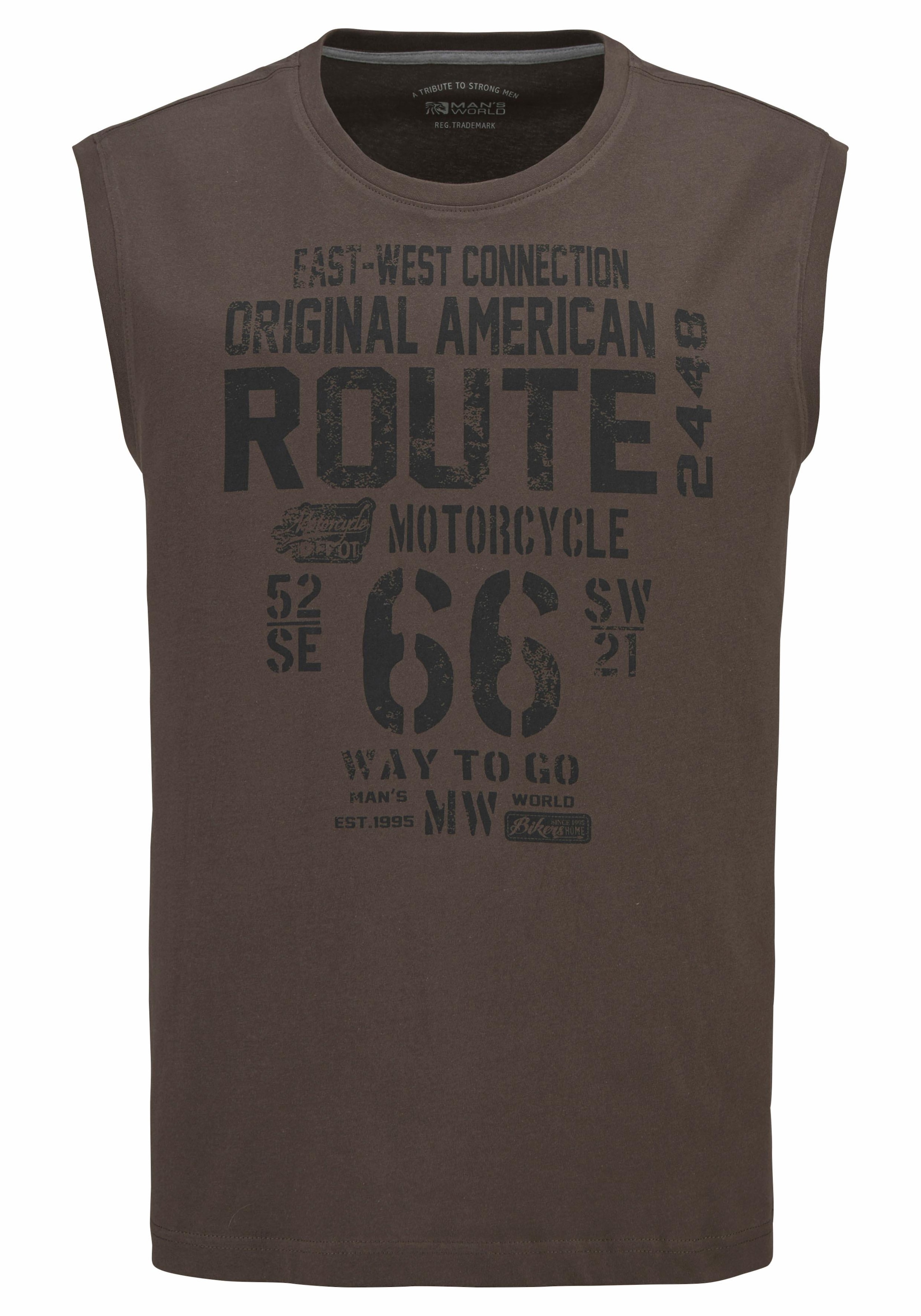 Man's World Muscleshirt 2er-Pack,  ärmellos,  bedruckt,  Rundhalsausschnitt,  aus 100% Baumwolle