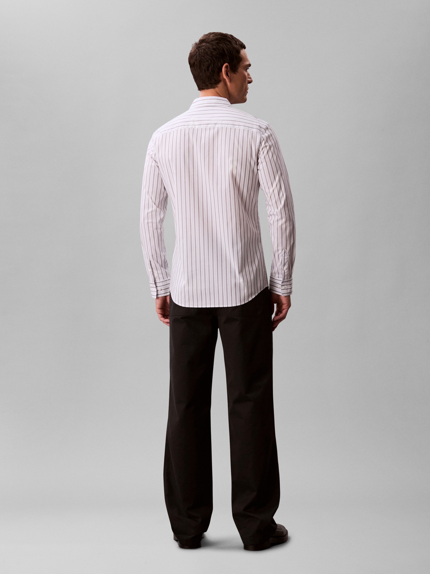 Calvin Klein Businesshemd »LS MULTI STRIPE STRETCH SLIM SHI«, Mit Rundhalsausschnitt, slim fit