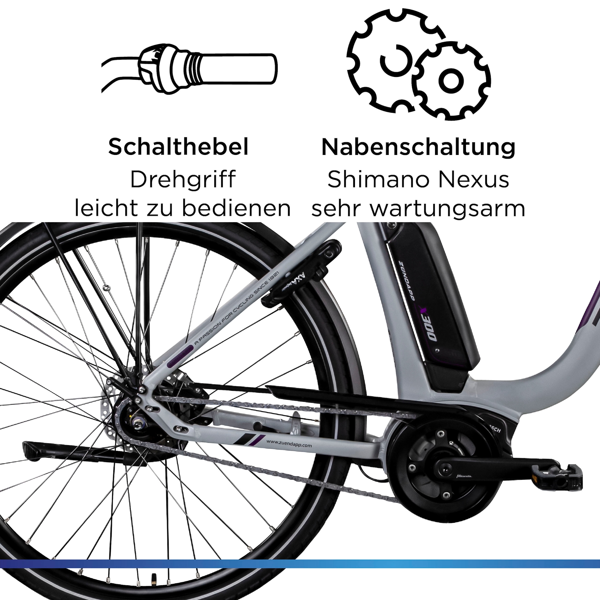 Zündapp »X300« 7 Gang Shimano Nexus Schaltwerk Nabenschaltung Mittelmotor 250 W Pedelec, Elektrofahrrad für Damen u. Herren