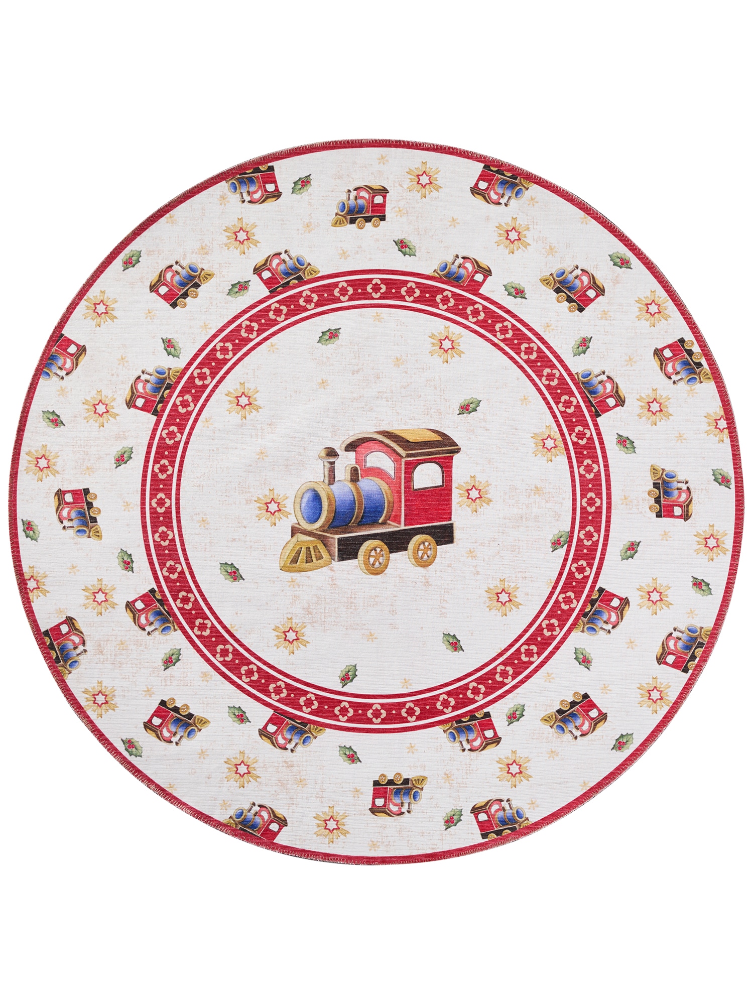 Villeroy & Boch Teppich »Toy's Delight Limited Edition Santa Claus«, rund, 3 mm Höhe, Limited Edition, Weihnachten, Wohnzimmer, Baumrock, Waschbar, Rund