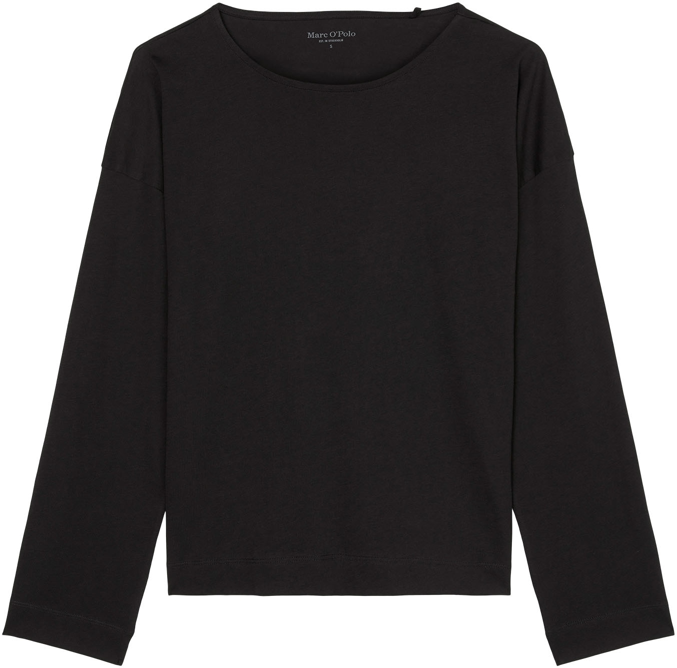 Marc O'Polo Longsleeve, mit Rundhalsausschnitt und geradem Saum mit seitlichen Schlitzen