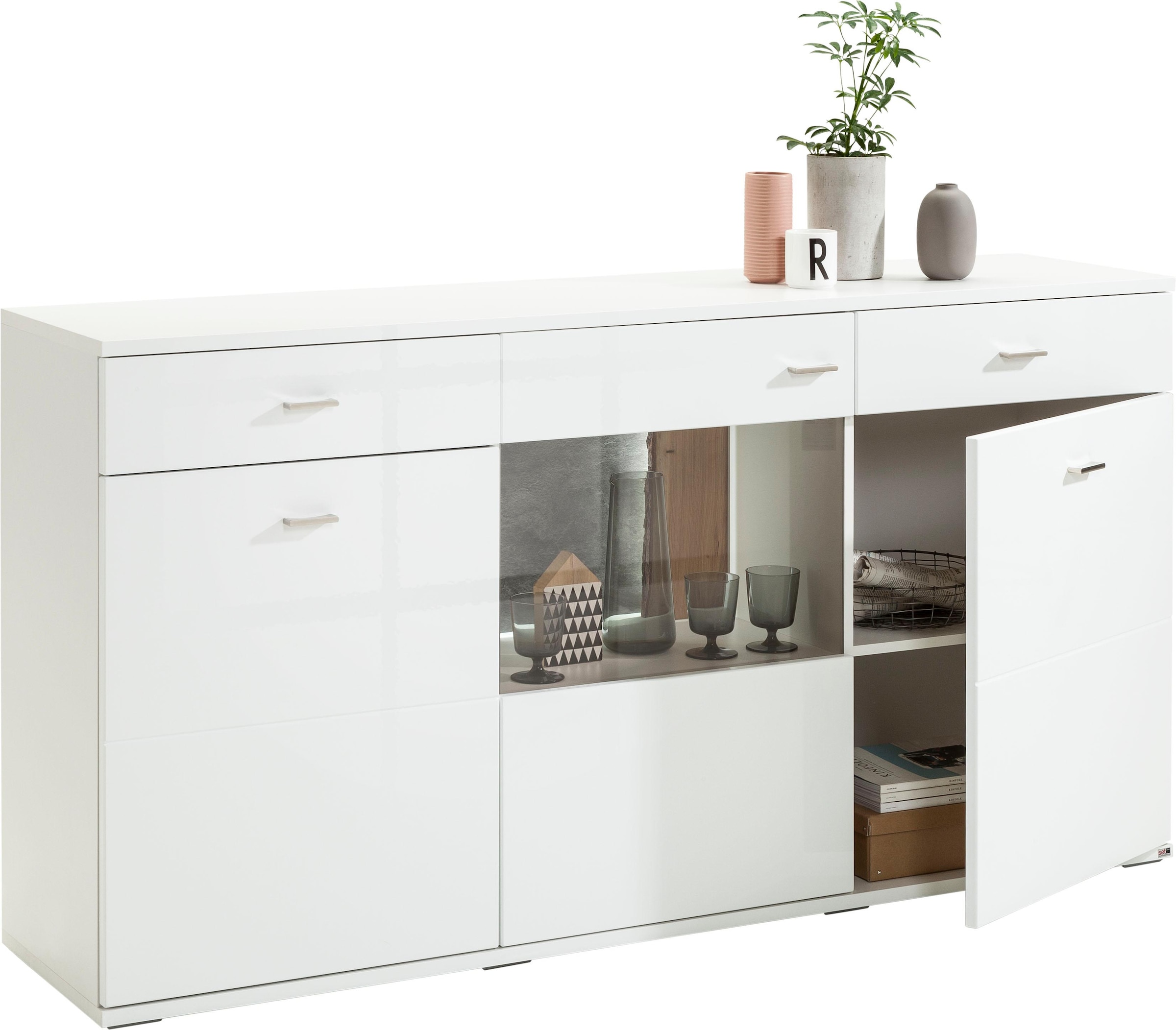 set one by Musterring Sideboard »TACOMA«, Typ 53, Breite 180 cm, mit getönter Glastür