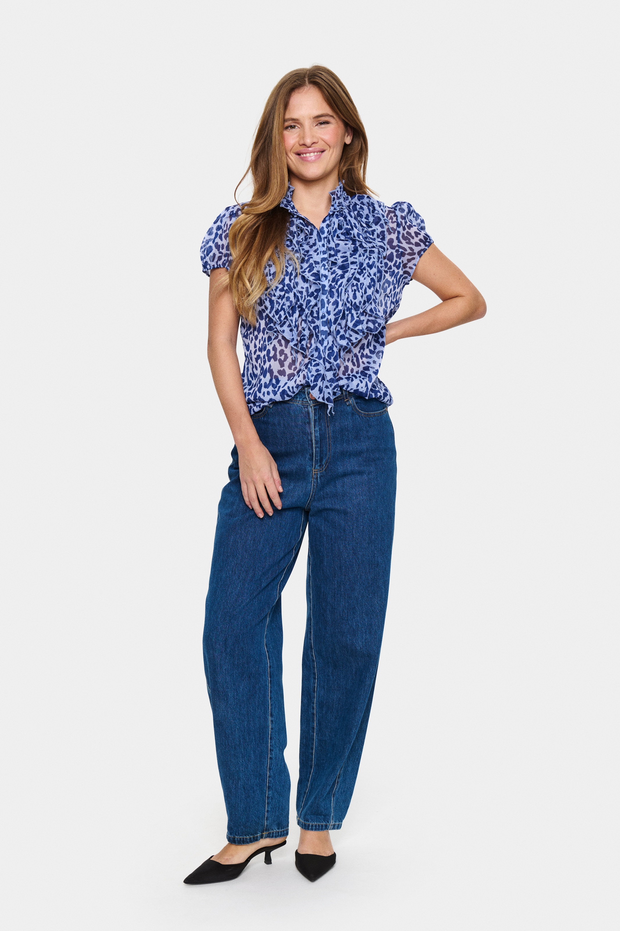 Saint Tropez Rüschenbluse »LiljaSZ Crinkle SS Shirt«
