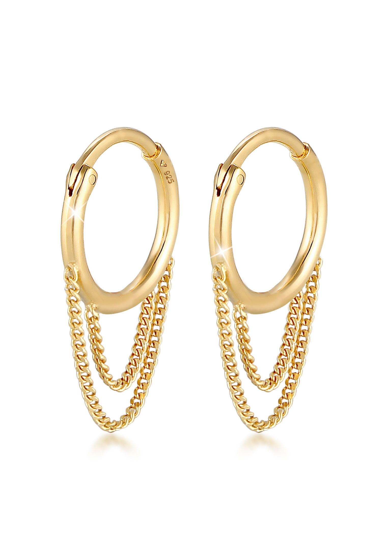 Elli Paar Ohrhänger »Ohrringe Ohrhänger Creole Panzer Ketten Glieder 925 Silber«