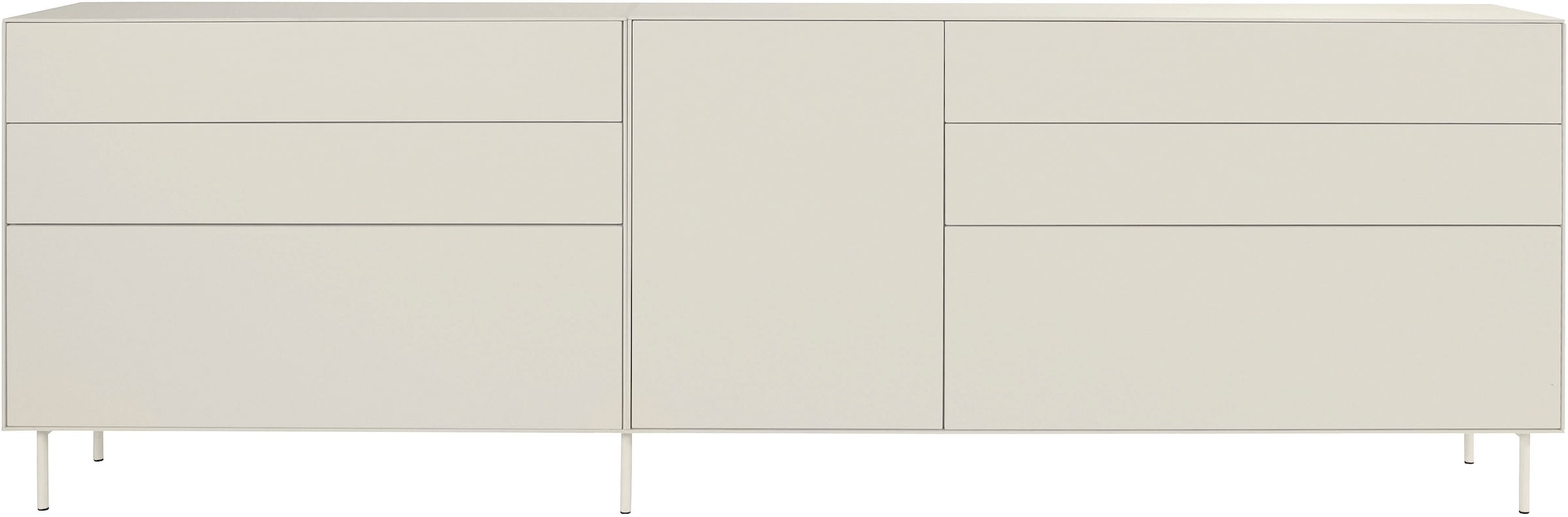LeGer Home by Lena Gercke Sideboard »Essentials«, (2 St.), Breite: 279cm, MDF lackiert, Push-to-open-Funktion