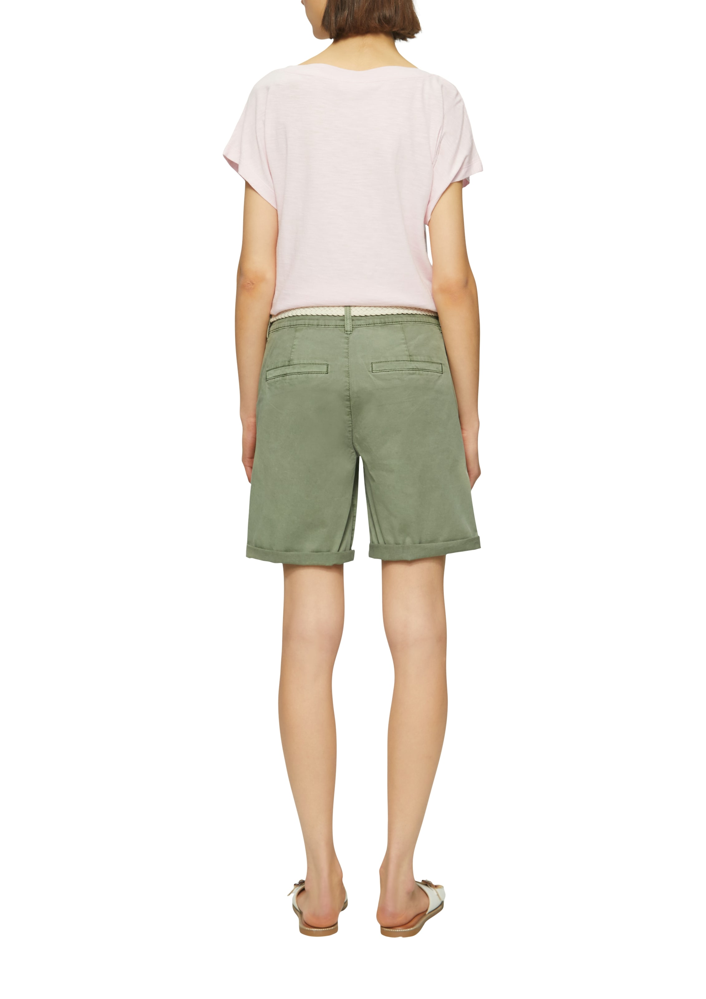 s.Oliver Chinoshorts, Sommerhose mit geflochtenem Gürtel