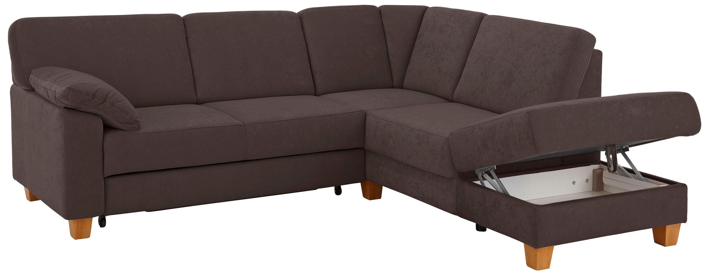 Home affaire Ecksofa »Belfort L-Form«, mit Federkern, wahlweise mit Bettfunktion und Stauraum