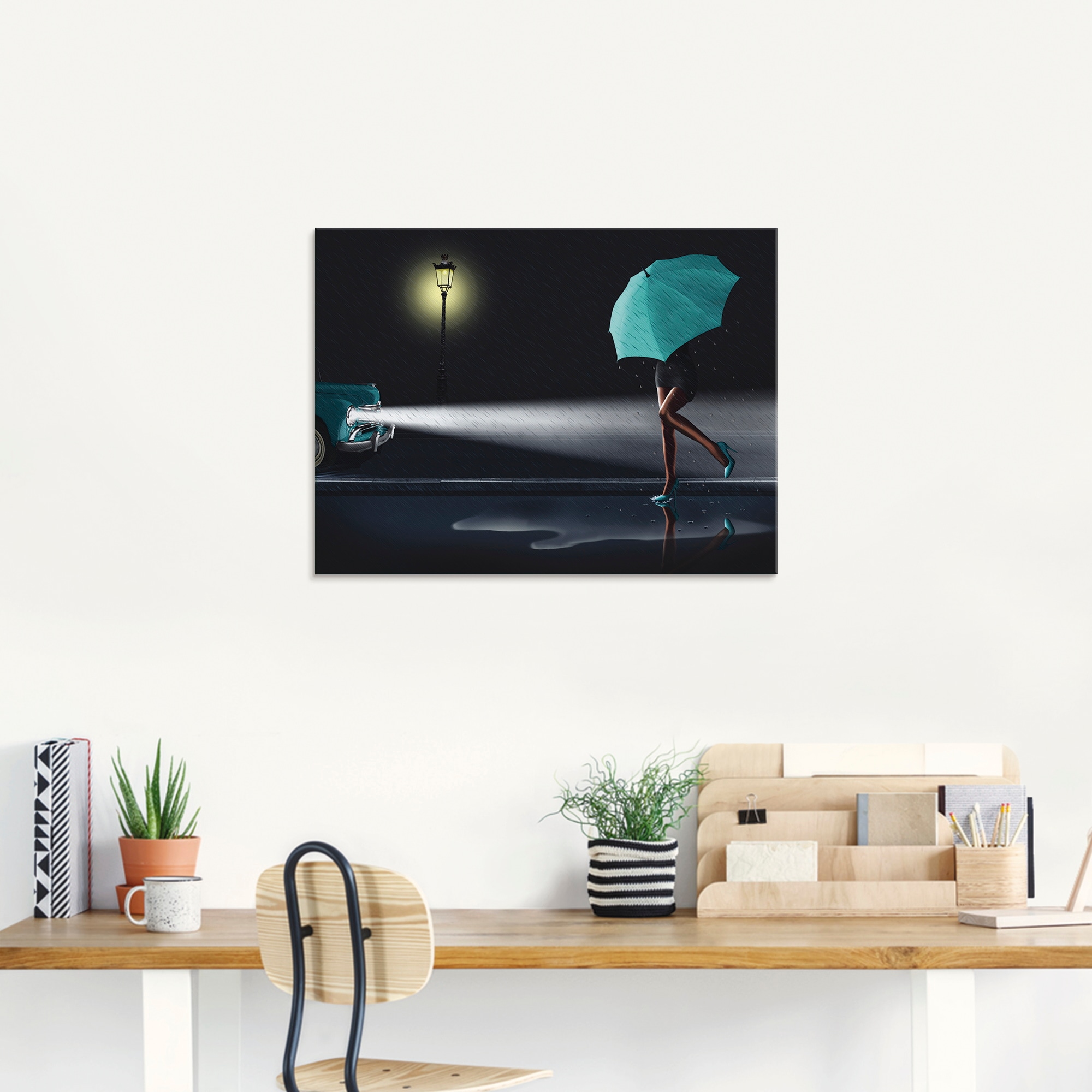 Artland Glasbild »Verregneter Tag 2« Frau 1 Stk. tlg. in verschiedenen Größen