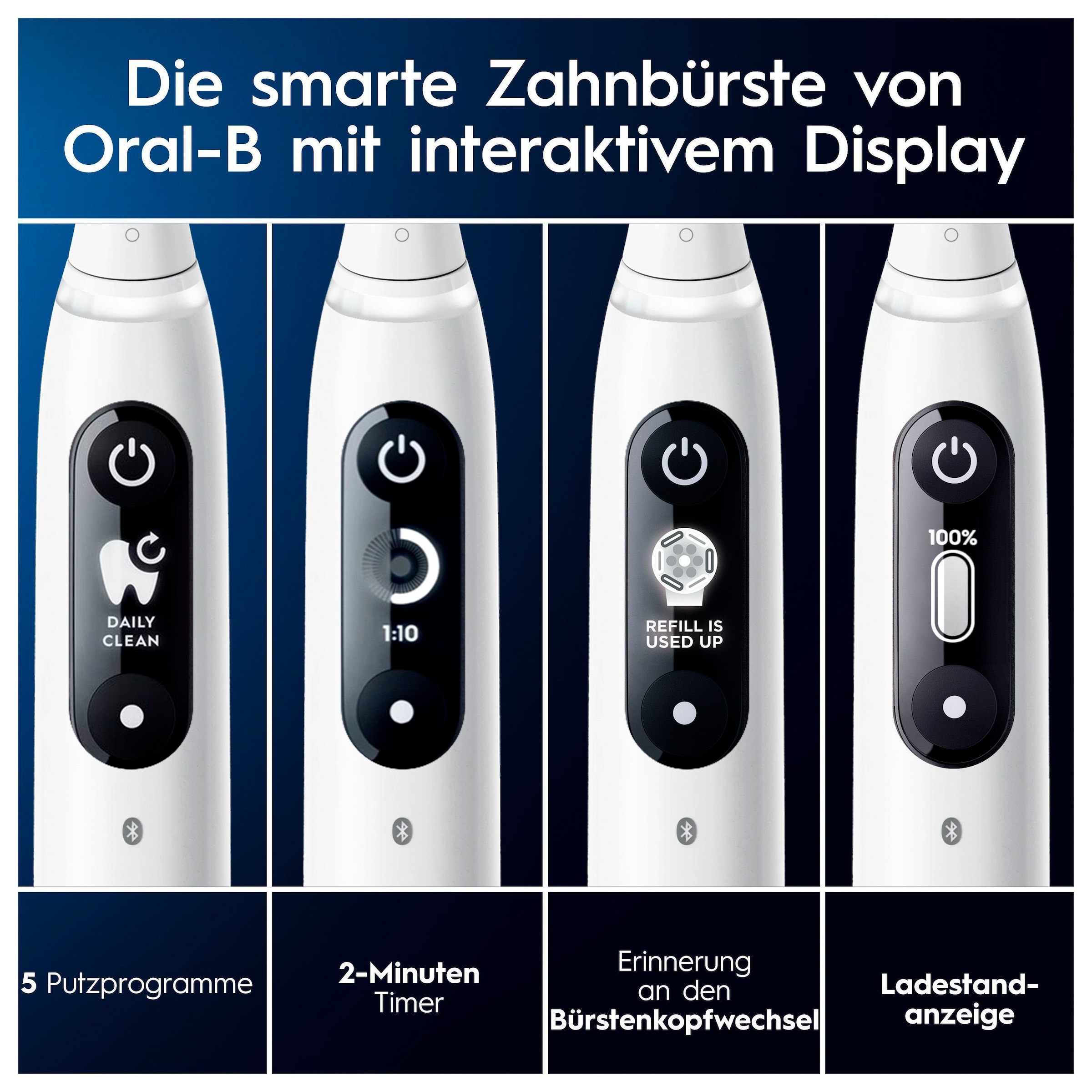 Oral-B Elektrische Zahnbürste »iO 7«, 2 St. Aufsteckbürsten, mit Magnet-Technologie, Display, 5 Putzmodi, Reiseetui