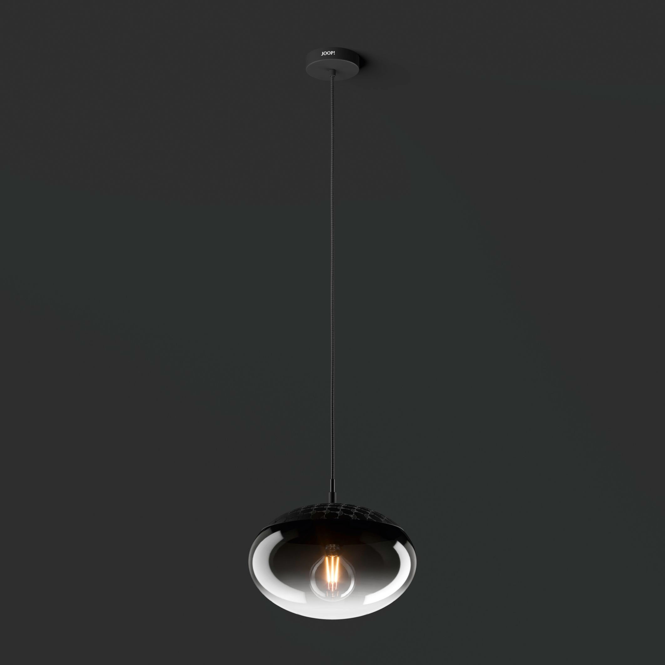 JOOP! Hängeleuchte »CURVES LIGHTS«, Leuchtmittel E27 | ohne Leuchtmittel, mit Extra-White-Glaskugel mit feinem Farbverlauf zu Rauchglas-Optik