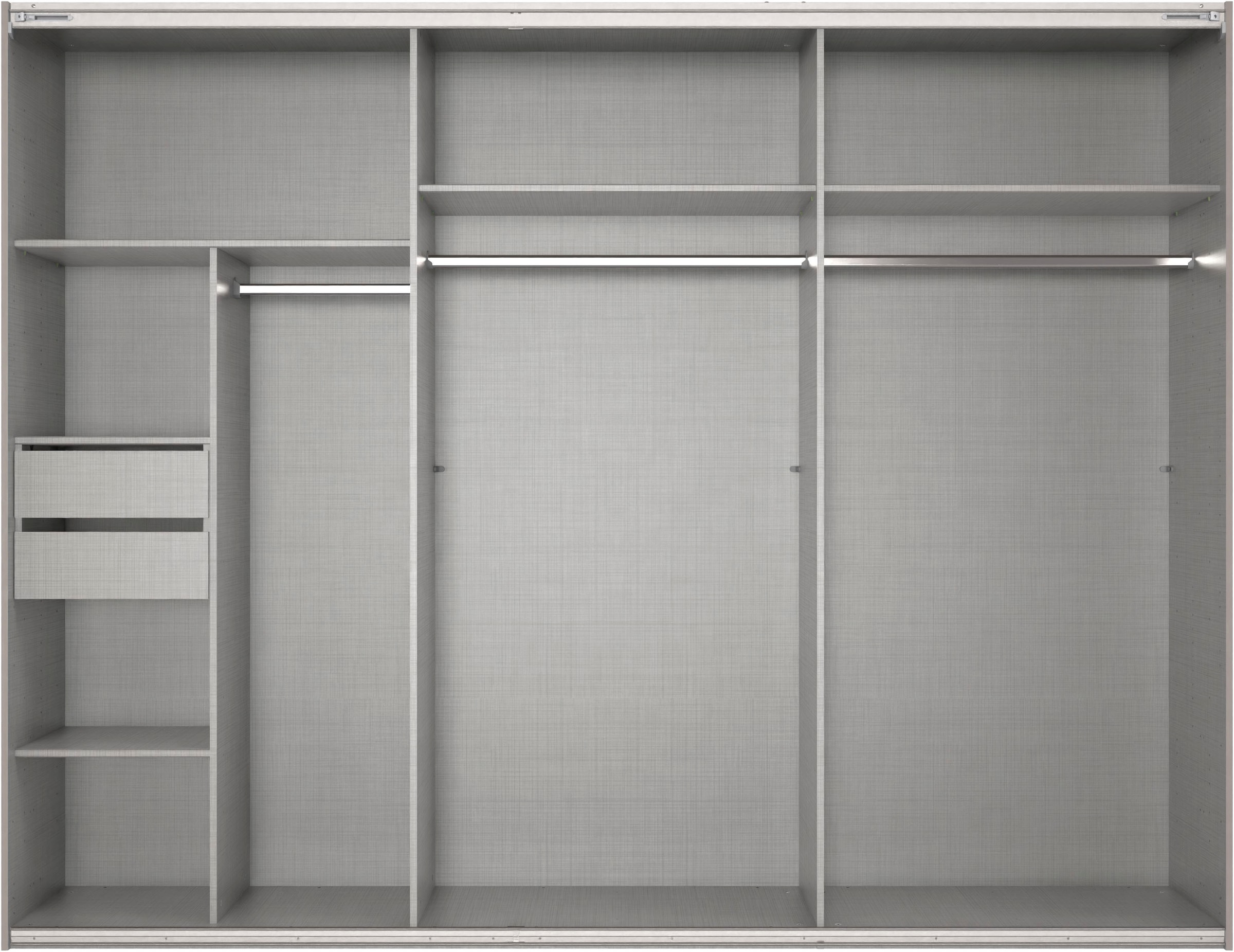Wimex Schwebetürenschrank »Mugano, Made in Germany, Lieferung bis in Deine Etage und Stellort«, (wähle Deine Ausstattung: Basic oder Premium!), 3 Schwebetüren, große Größen, mit oder ohne Spiegel, Metallgriffe
