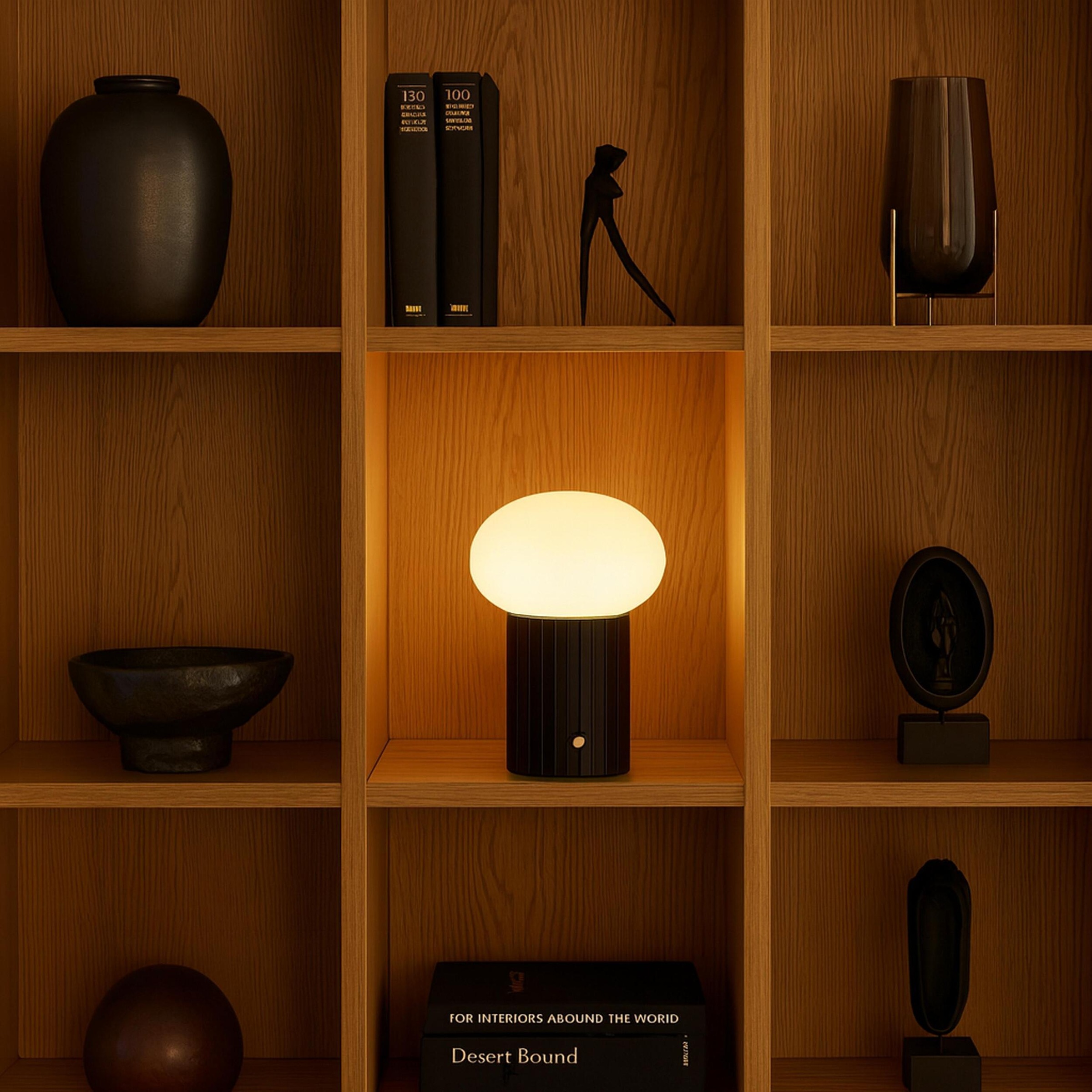 Brilliant LED Tischleuchte »Venti« LED-Modul 1 Stk. Warmweiß Akku-Leuchte, Ø 12 cm, Höhe 18 cm, 250 lm, Wireless charging o. USB