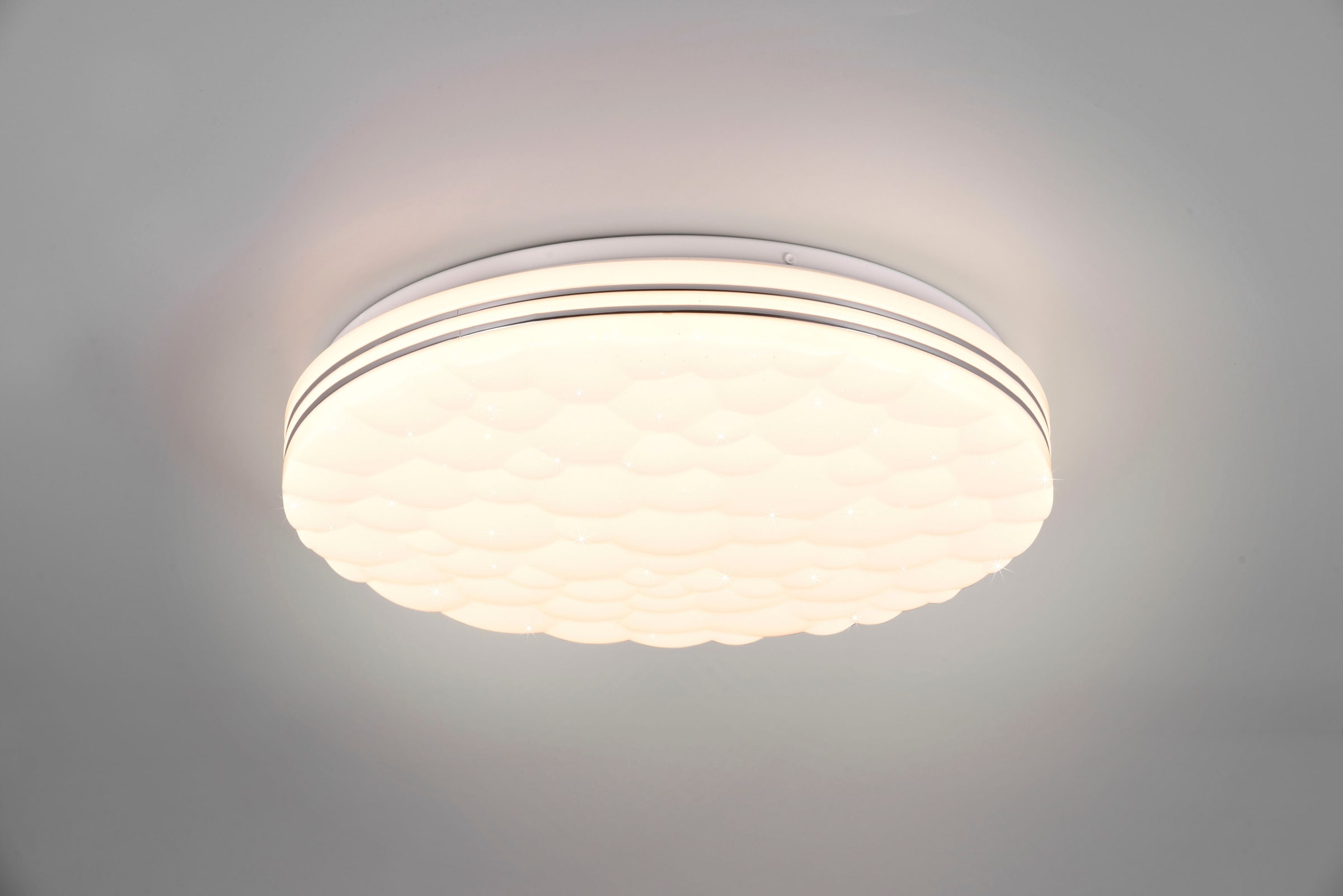 REALITY Leuchten LED Deckenleuchte »Tiger«, 1 flammig, Leuchtmittel LED-Board | LED fest integriert, Deckenlampe RGB Regenbogen Effekt Lichtfarbe einstellbar Fernbedienung
