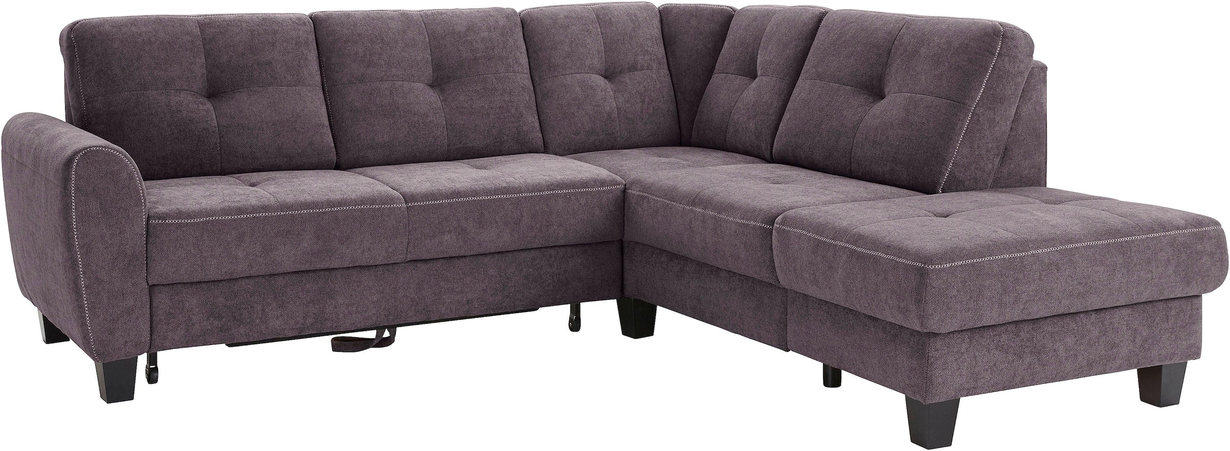 sit&more Ecksofa »Varese L-Form«, mit Federkern, wahlweise mit Bettfunktion und Stauraum