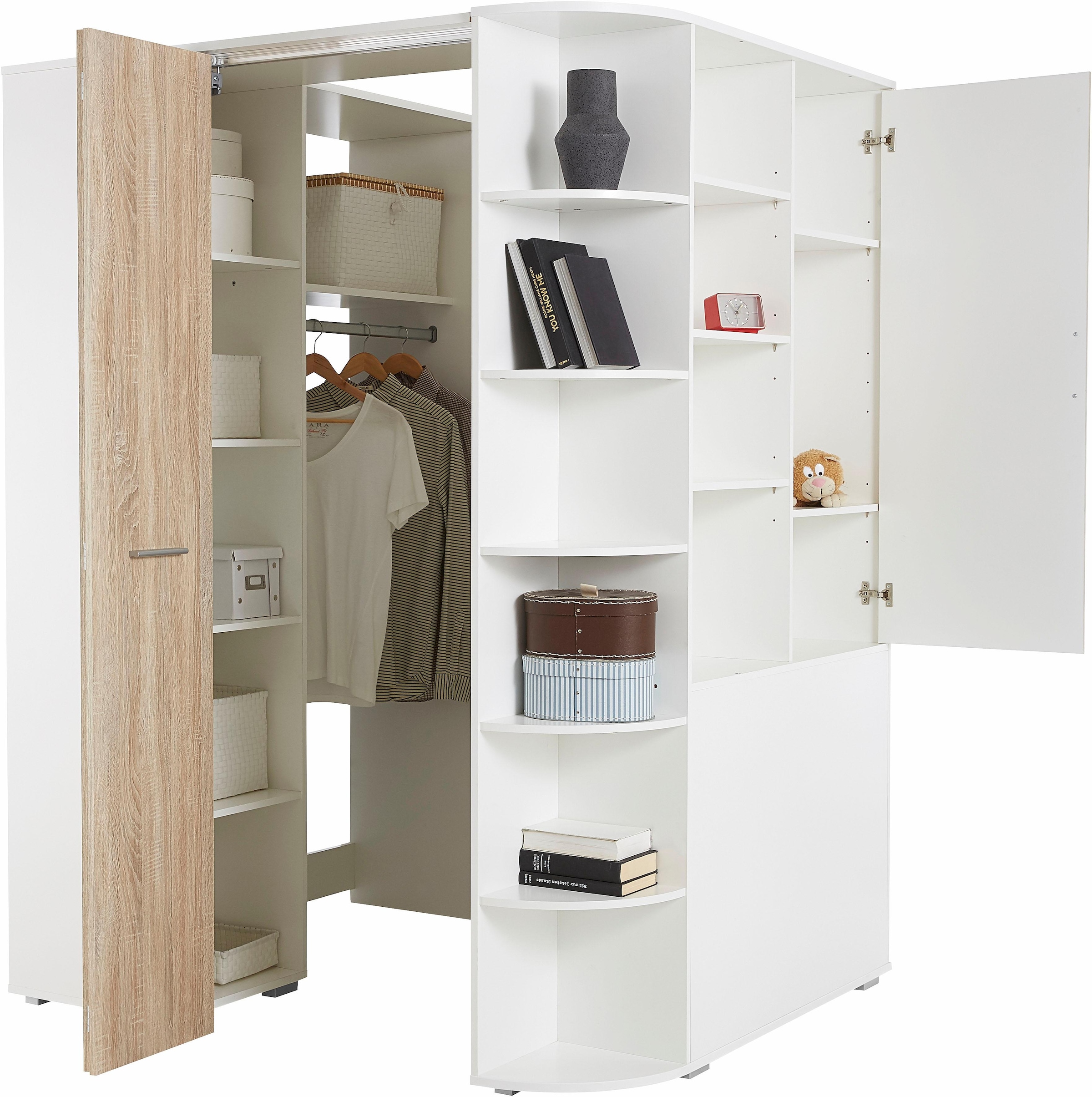 Wimex Jugendzimmer-Set »Joker Kleiderschrank mit Garderobe, Bett und Stauraumschubladen«, (Set, 4 tlg.)