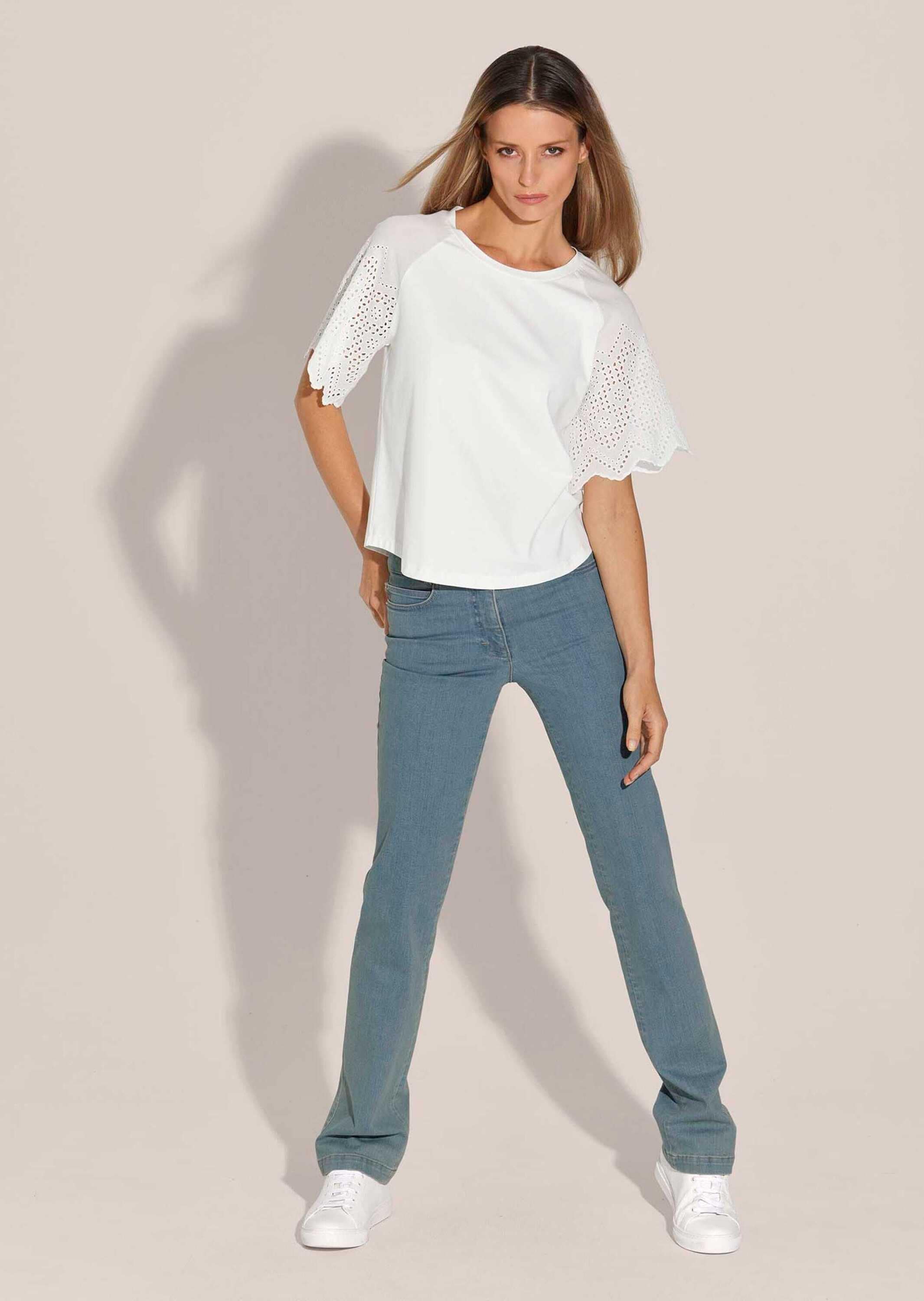 MADELEINE Shirtbluse »Blusenshirt Kurzes Sommerbluse mit Lochstickerei«