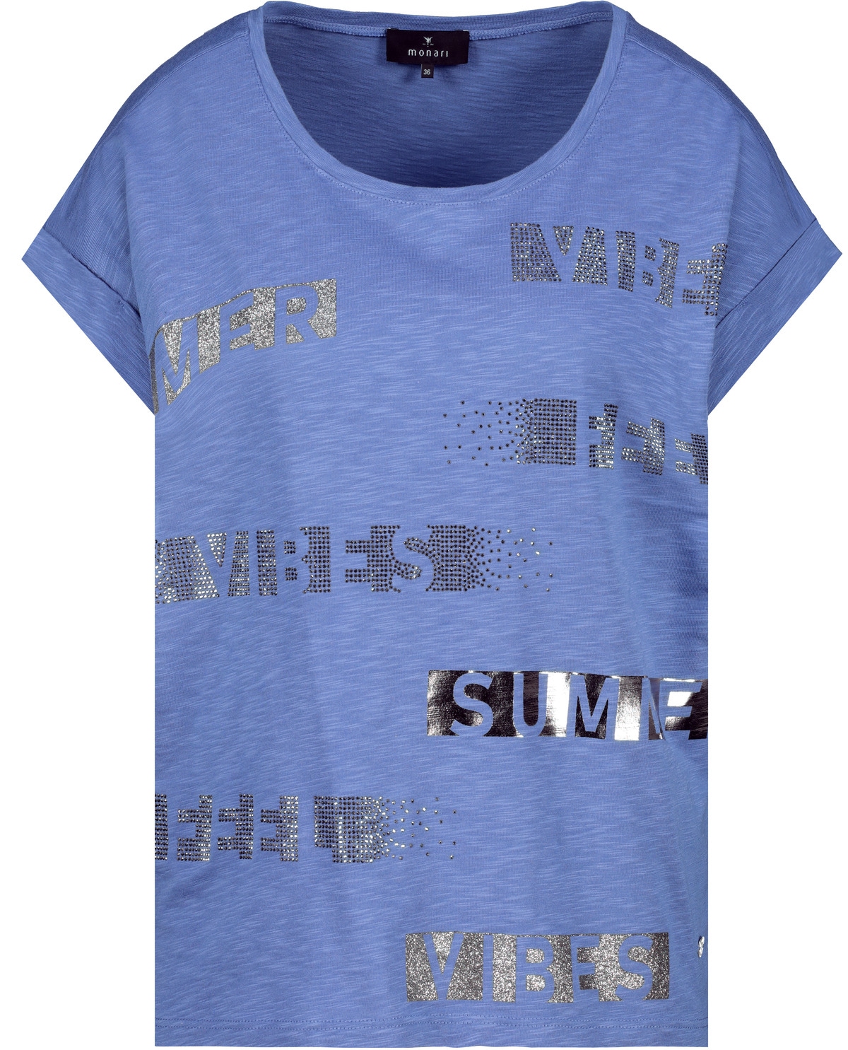 Monari Rundhalsshirt, mit Folienglanzdruck