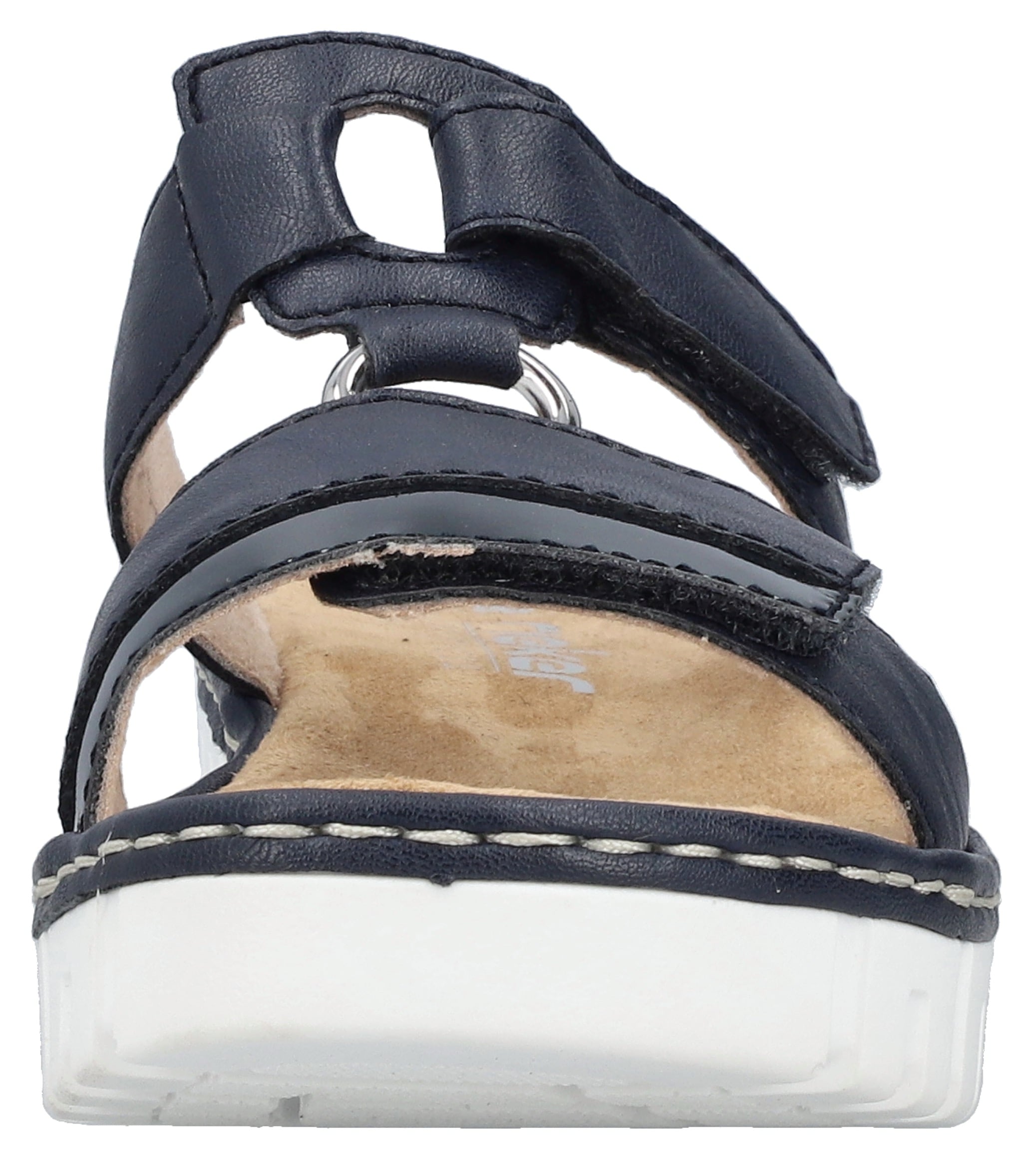 Rieker Keilpantolette, Sommerschuh, Strandschuh, Keilabsatz, mit zwei Klettverschlüssen