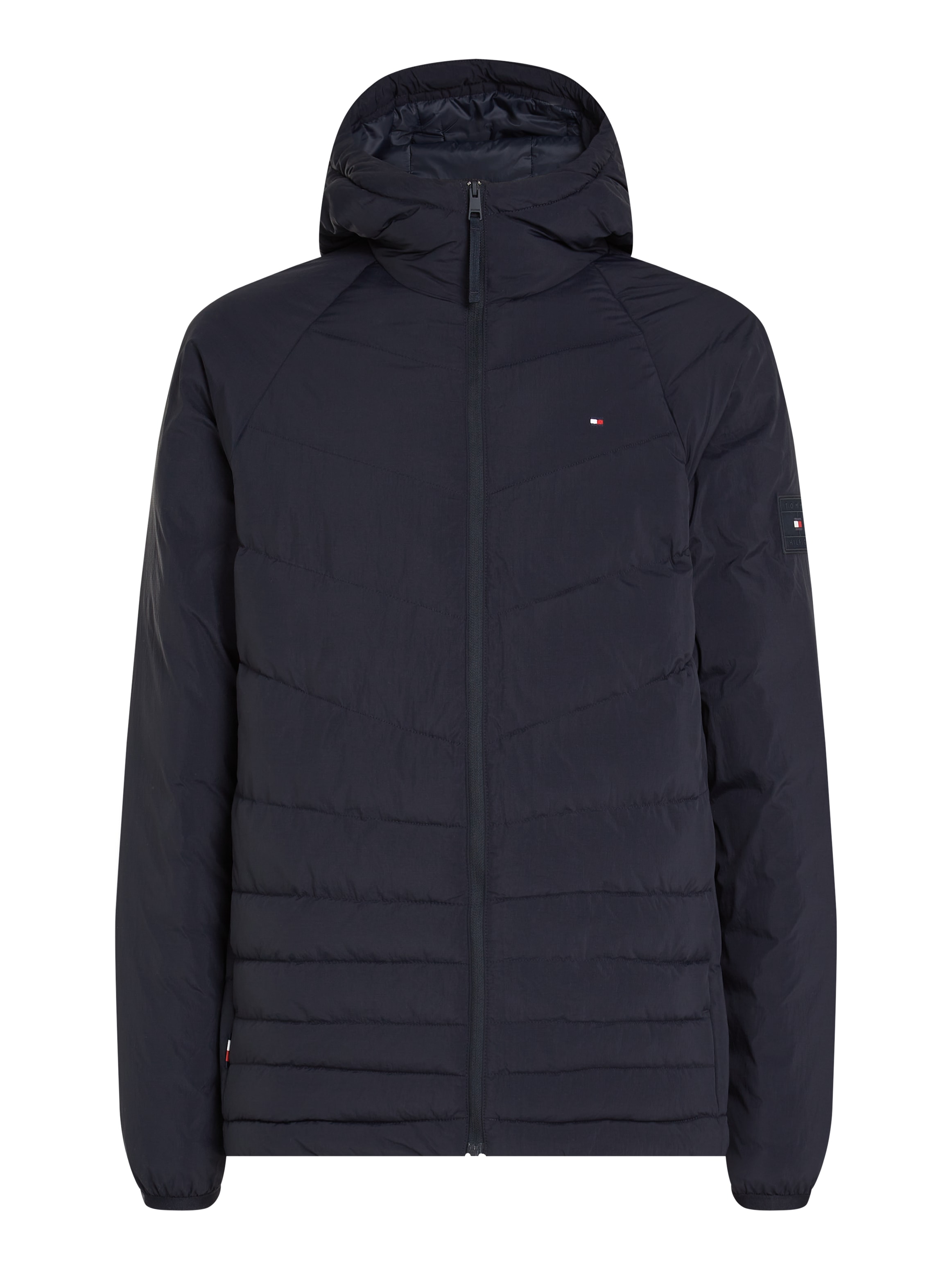 Tommy Hilfiger Steppjacke »MIX QUILT HOODED JACKET«, mit Kapuze, mit Raglanärmeln