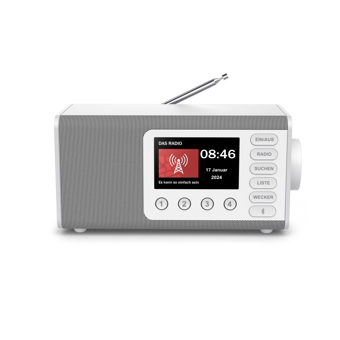 Hama Digitalradio (DAB+) »Digitalradio mit DAB+ FM Bluetooth und Wecker« ( Digitalradio (DAB+) 5 W) 4,3 Zoll TFT Display, große Tasten, Direktwahltasten