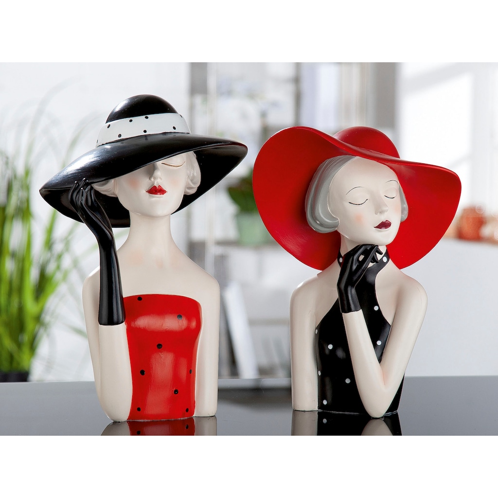 GILDE Dekofigur »Figur Lady mit rotem Hut«
