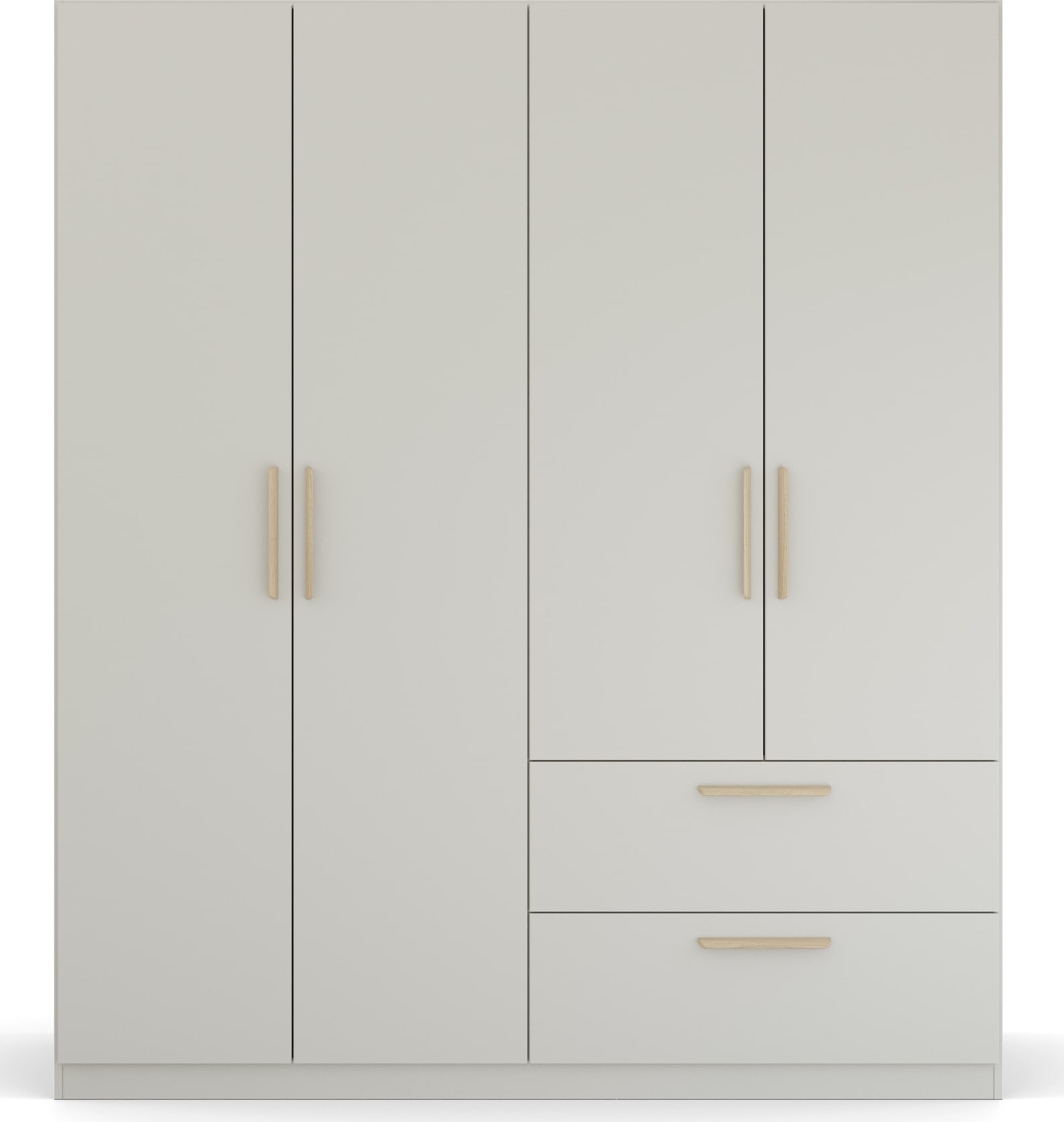 rauch Kleiderschrank »Skandi by Quadra Spin Schlafzimmerschrank«, im Landhaus-Stil mit Massivholzgriffen aus Wildeiche, mit Schubladen