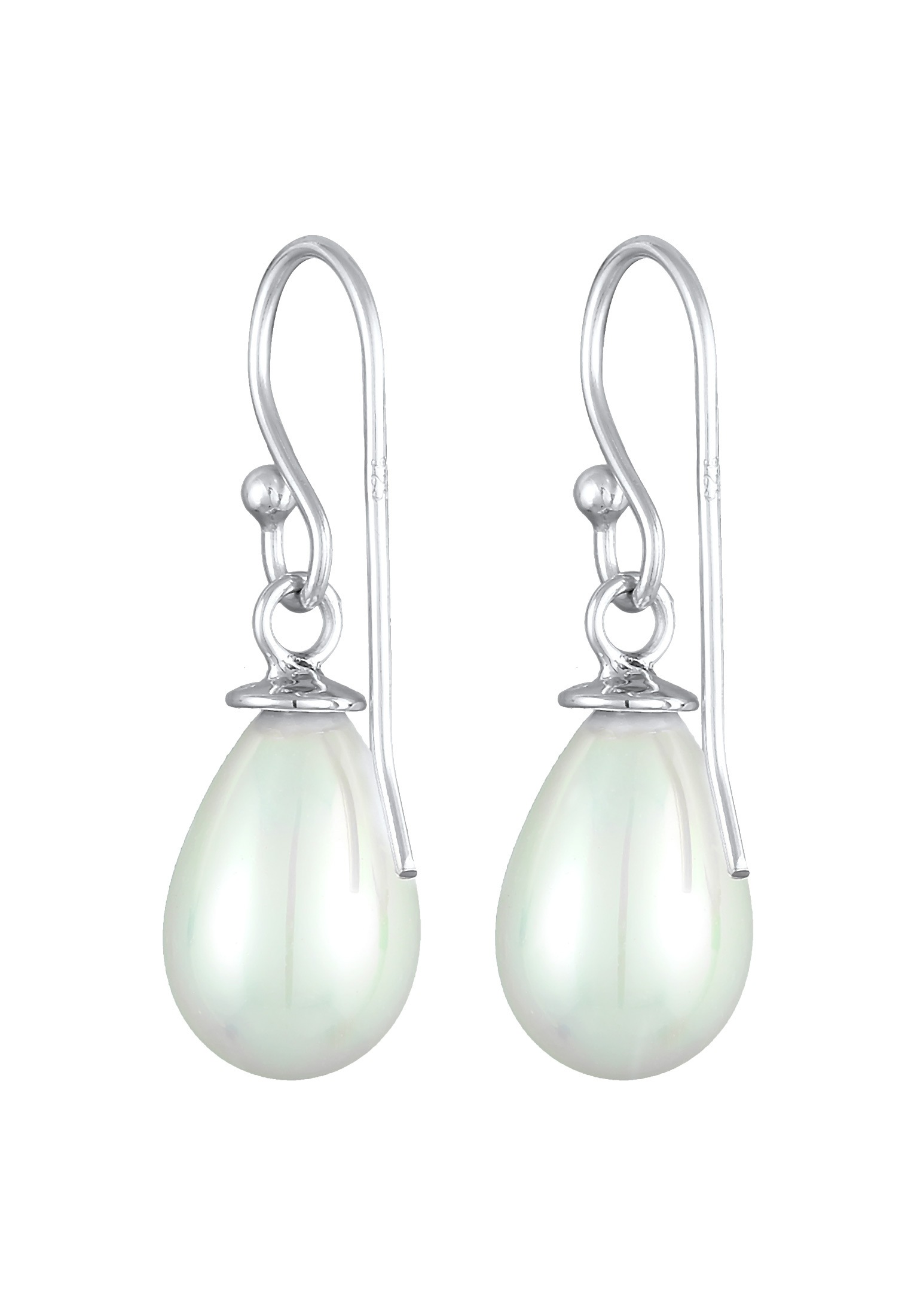 Nenalina Paar Ohrhänger »Ohrringe Hänger Muschelkernperle Oval Klassisch 925 Silber«