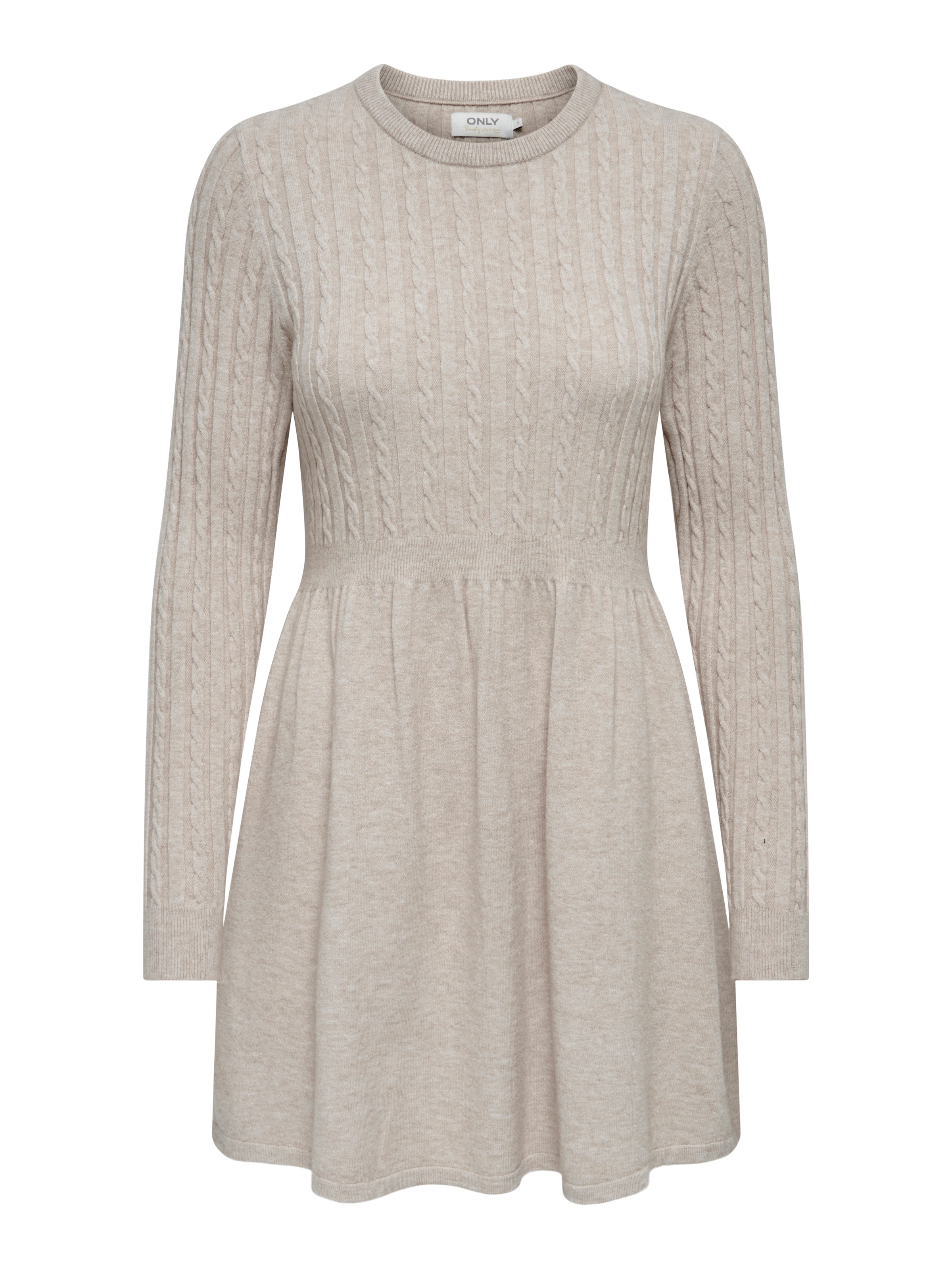 ONLY Strickkleid »ONLFIA LS CABLE DRESS KNT«, tailliert und mit dezentem Zopfstrickmuster im Oberteil