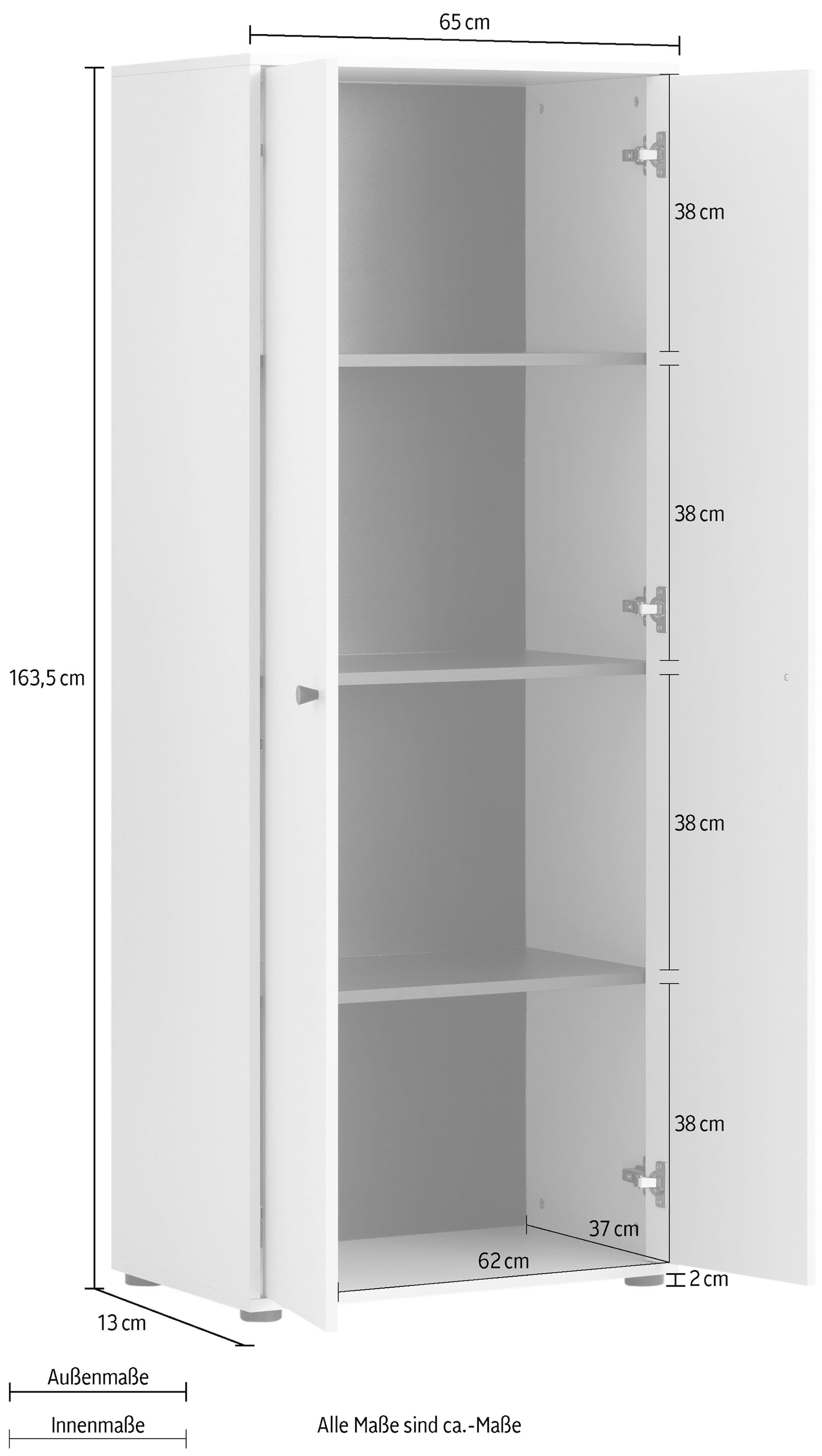 Schildmeyer Hochschrank »Lovund, Breite 65 cm«, Mit Softclose-Scharnieren und 3 Fachböden