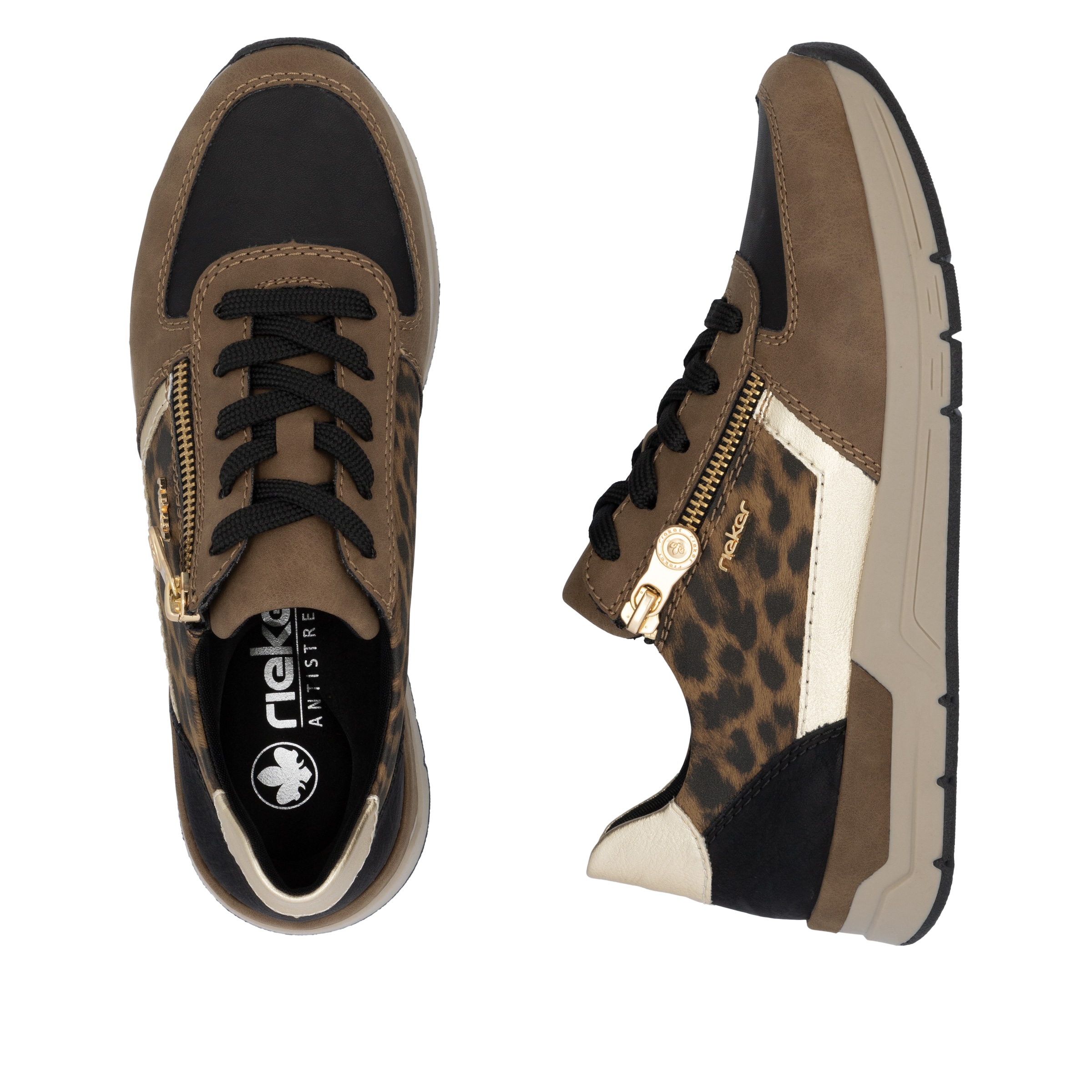 Rieker Sneaker, Freizeitschuh, Schnürschuh, Halbschuh mit modischen Akzenten