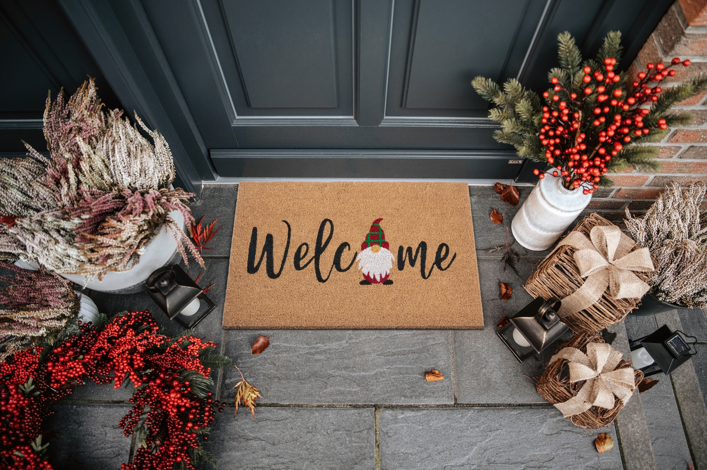 HANSE Home Fußmatte »Kokos Welcome Gnome«, rechteckig, 15 mm Höhe, Weihnachten, Schmutzfangmatte, Outdoor, Rutschfest, Innen, Kokosmatte